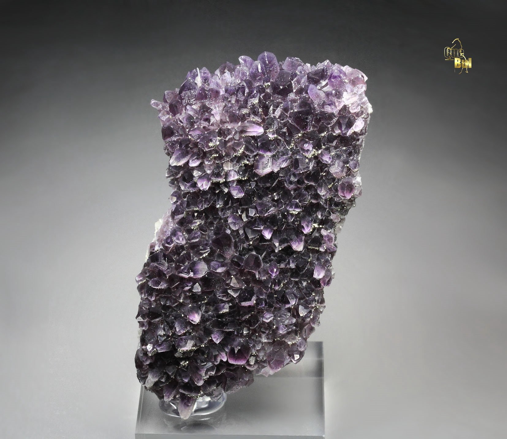 QUARTZ var. AMETHYST, PYRITE