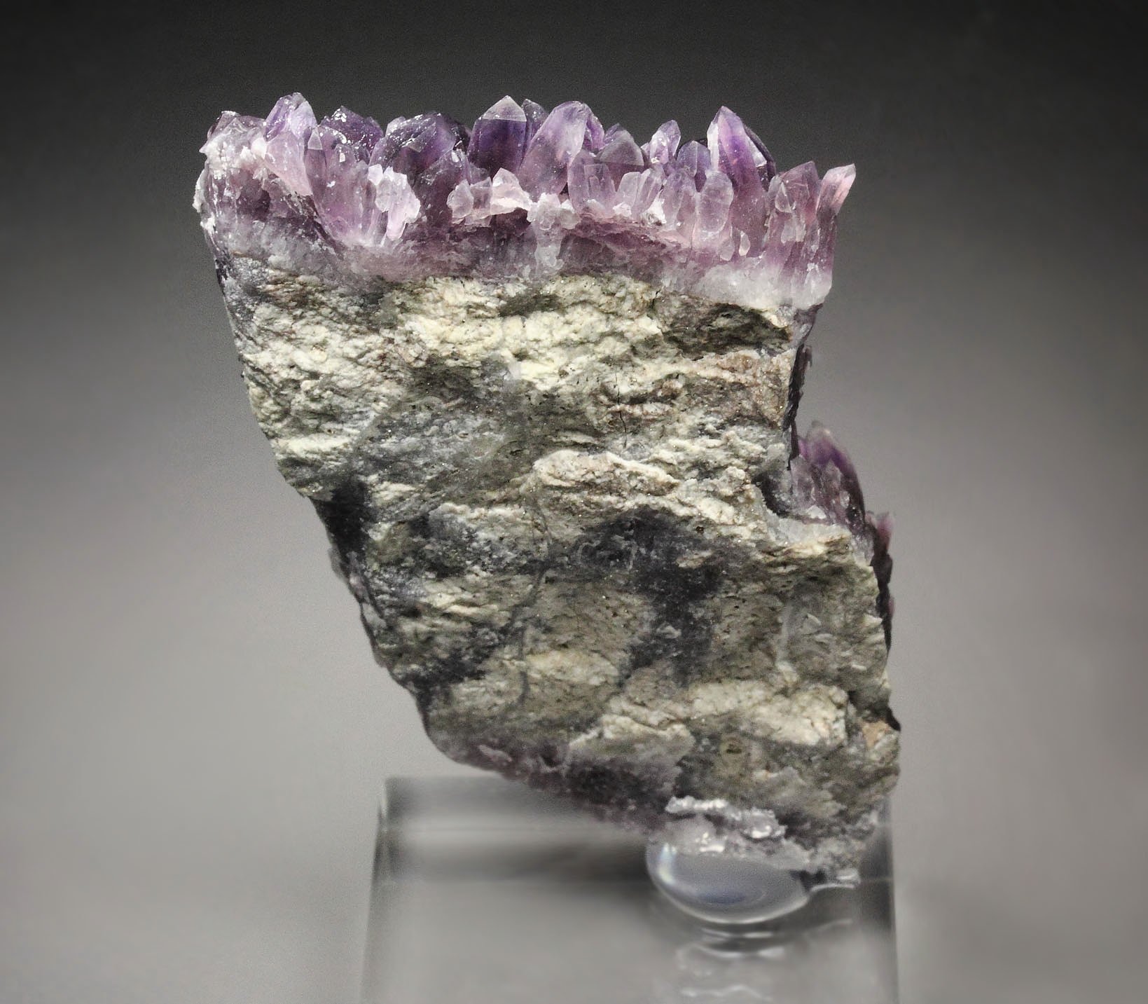 QUARTZ var. AMETHYST, PYRITE