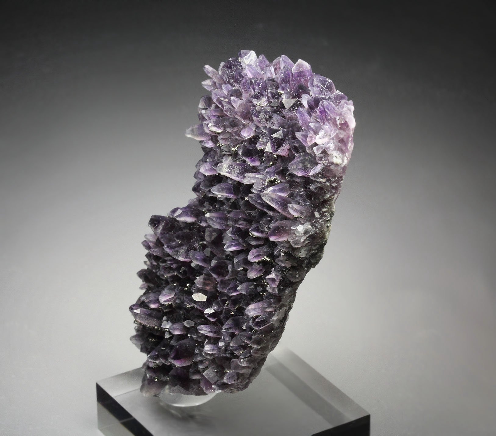 QUARTZ var. AMETHYST, PYRITE
