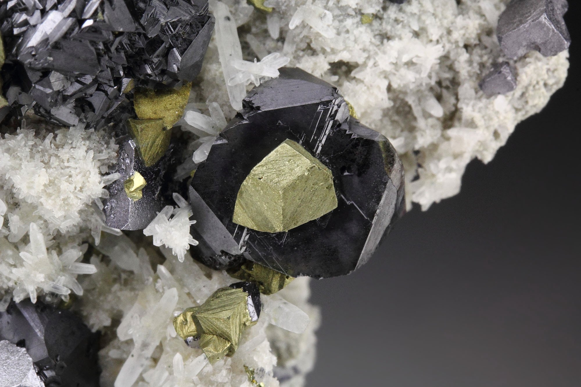 skeletal GALENA, CHALCOPYRITE, SPHALERITE, QUARTZ