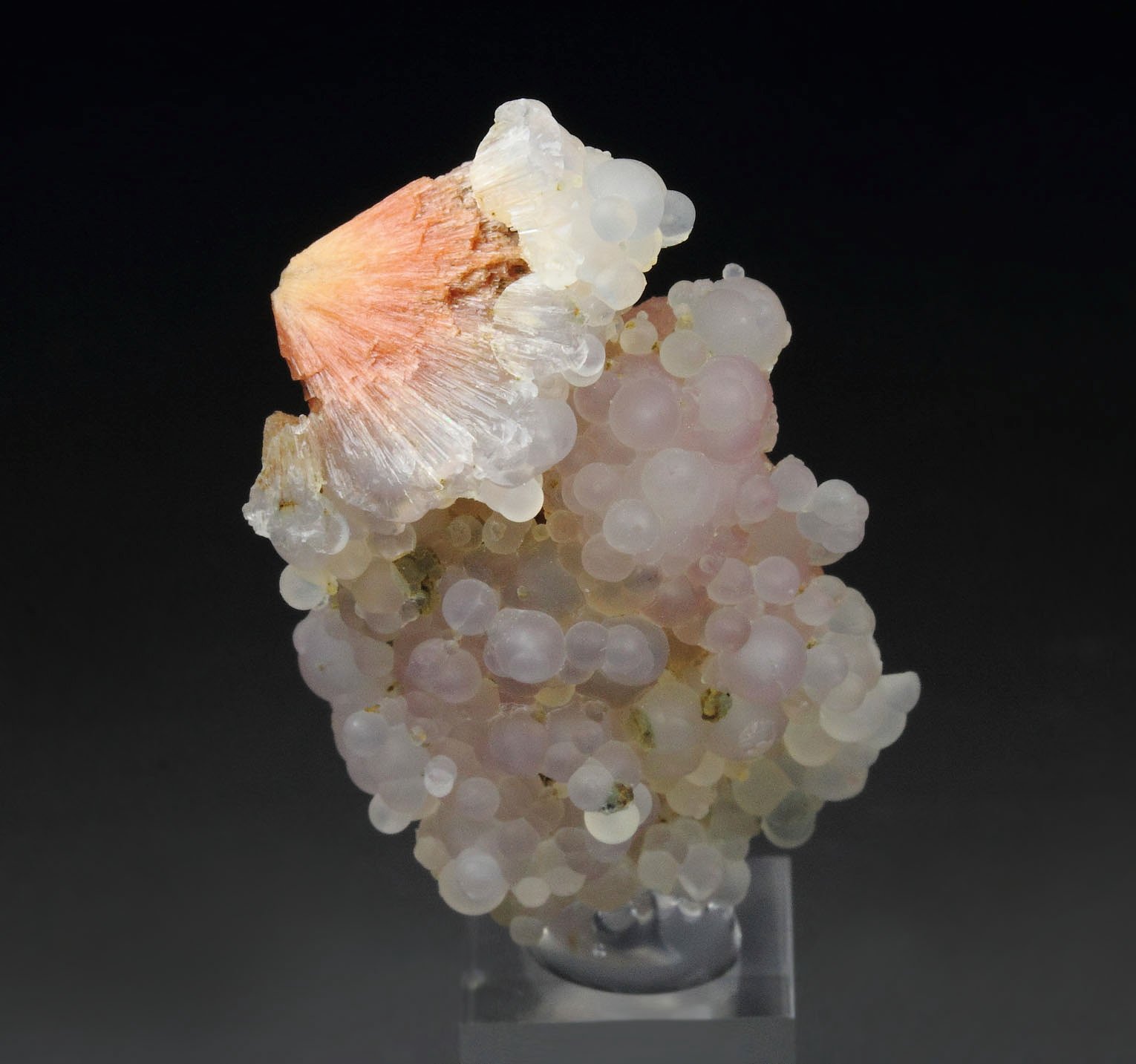 orange SCOLECITE, CHALCEDONY