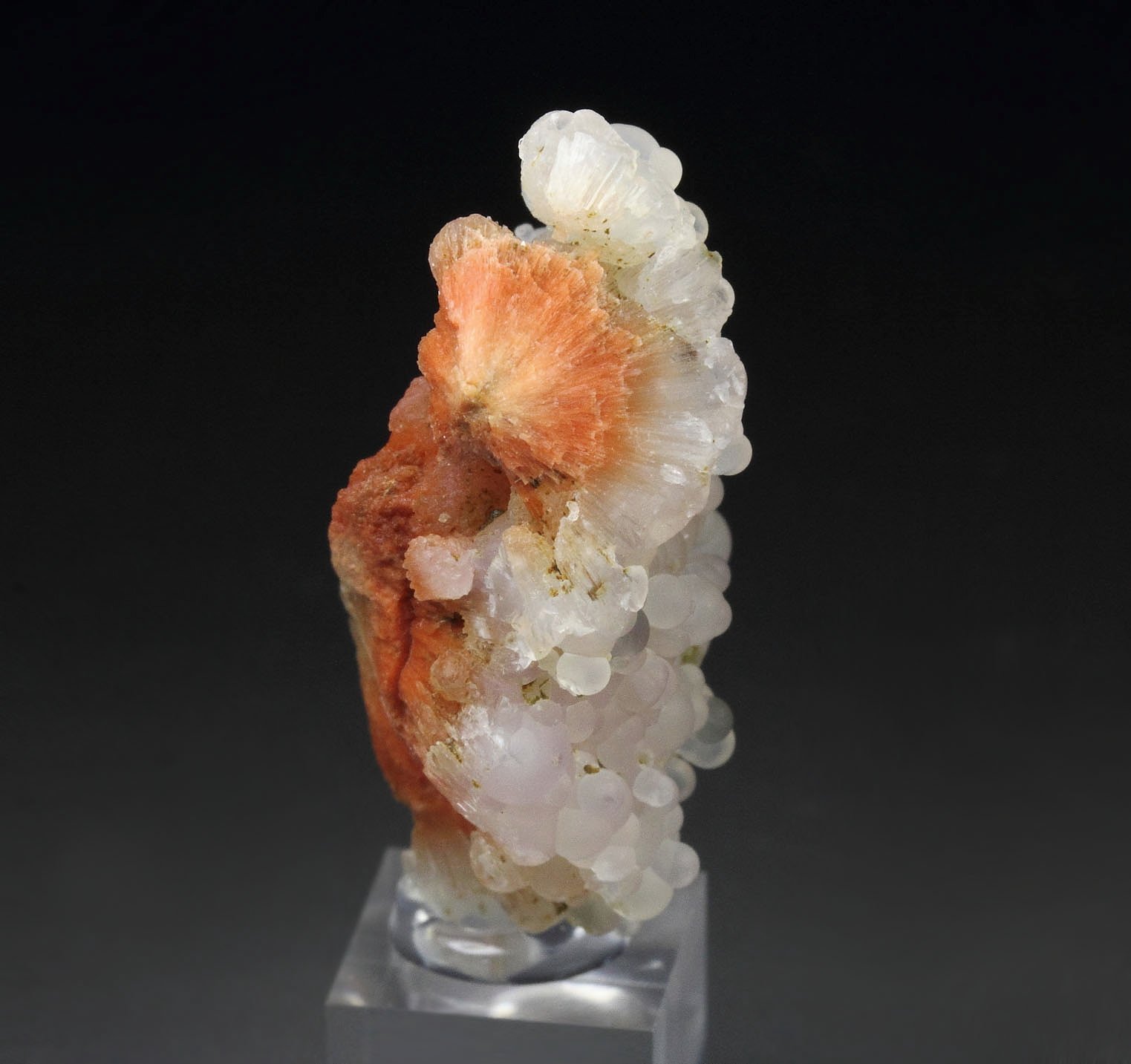 orange SCOLECITE, CHALCEDONY