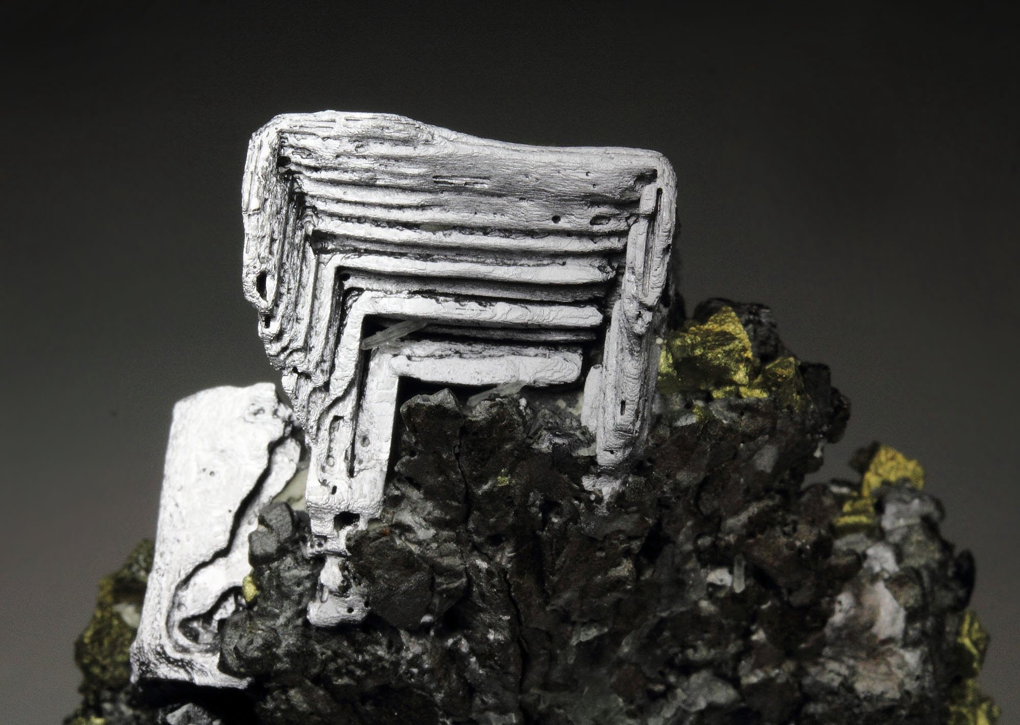 skeletal GALENA, CHALCOPYRITE, SPHALERITE, QUARTZ