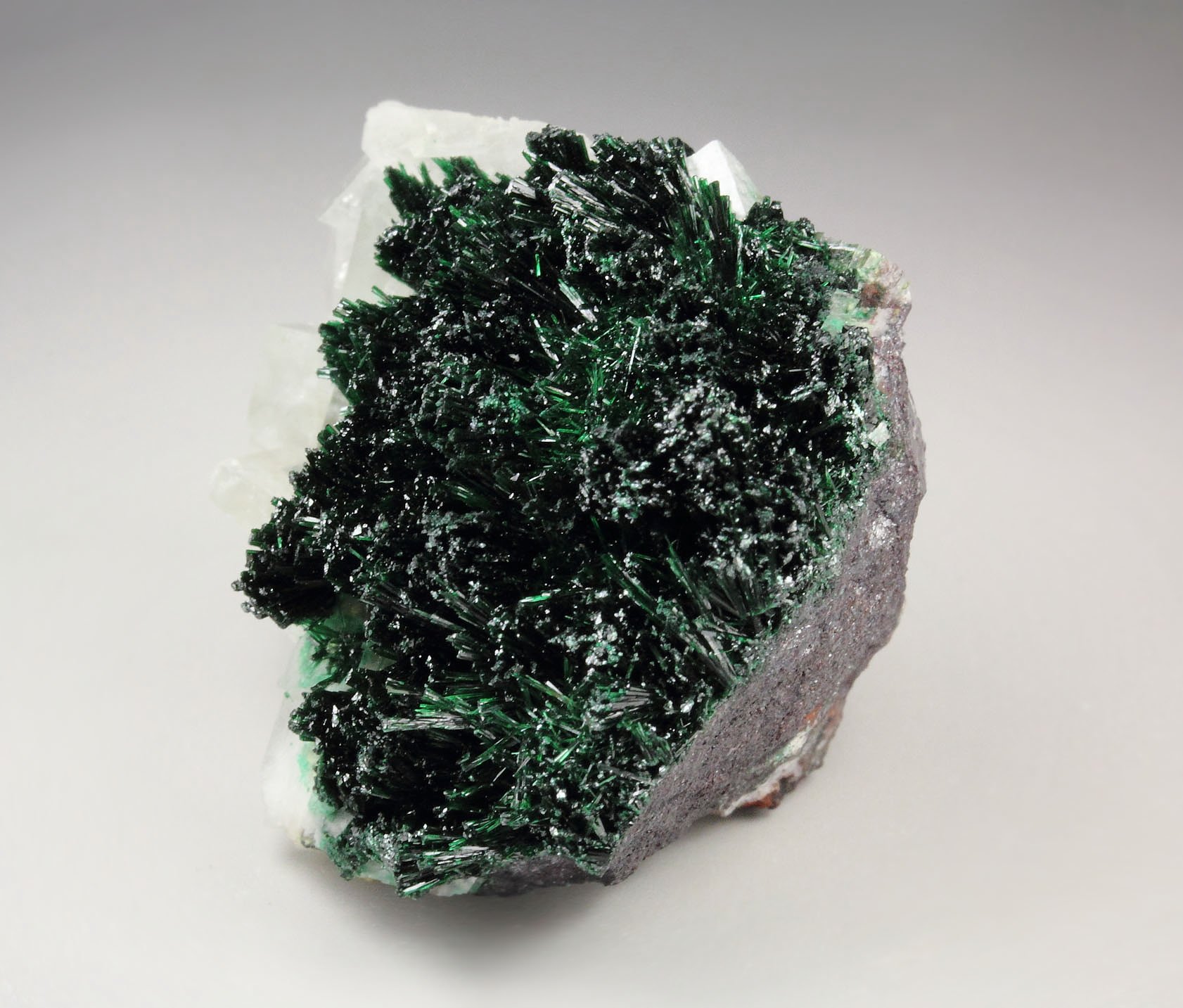 crystallized MALACHITE, CALCITE