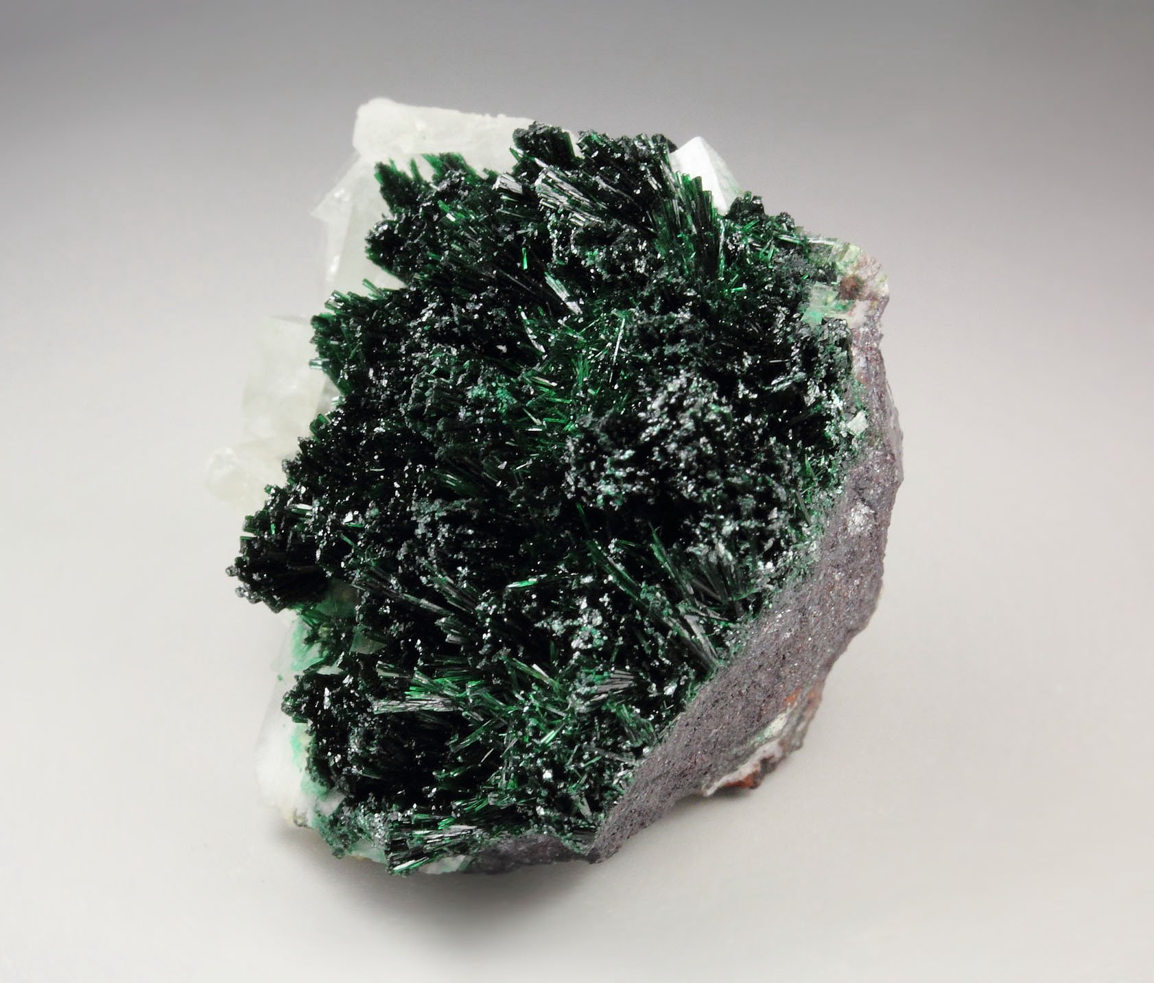 crystallized MALACHITE, CALCITE