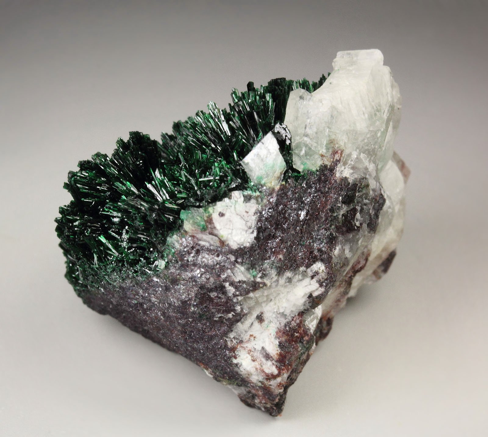 crystallized MALACHITE, CALCITE