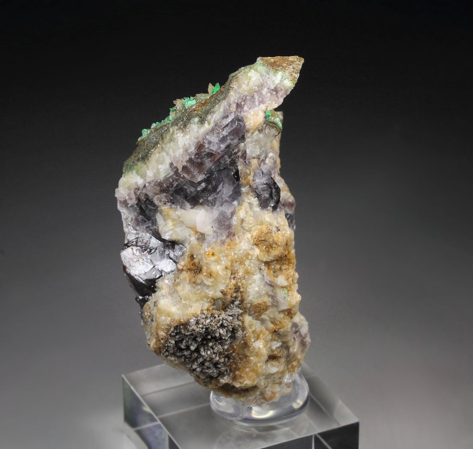 ANNABERGITE, FLUORITE, CALCITE