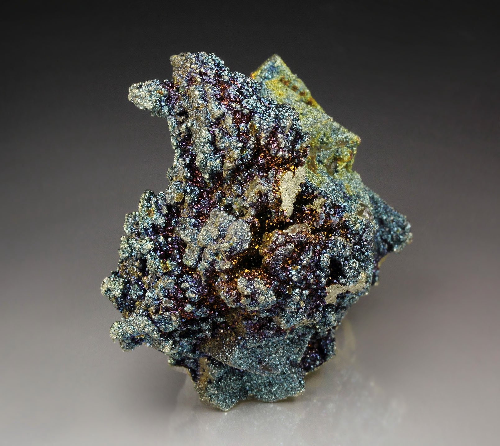 FLUORITE, iridescent PYRITE