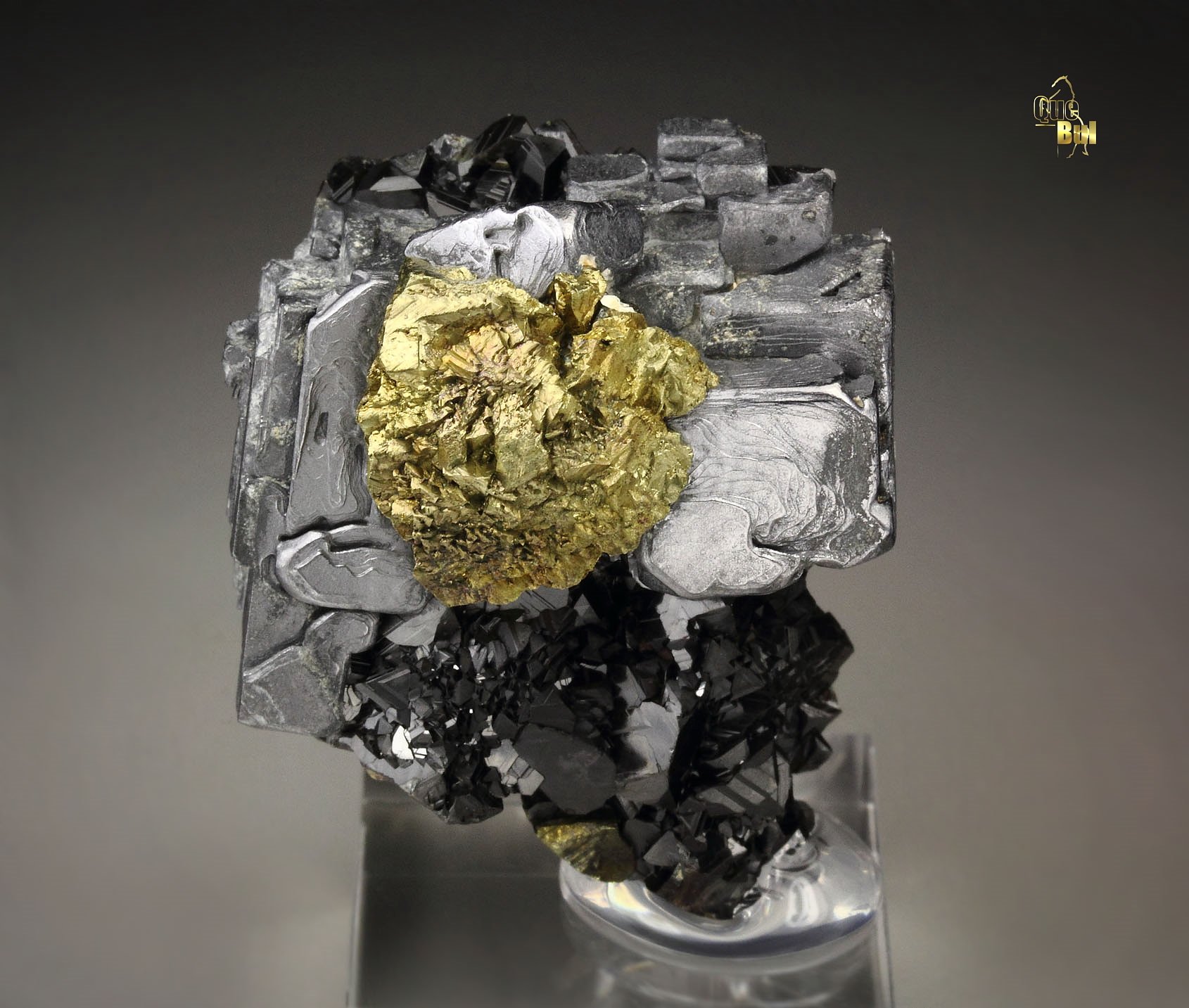 CHALCOPYRITE, skeletal GALENA, SPHALERITE