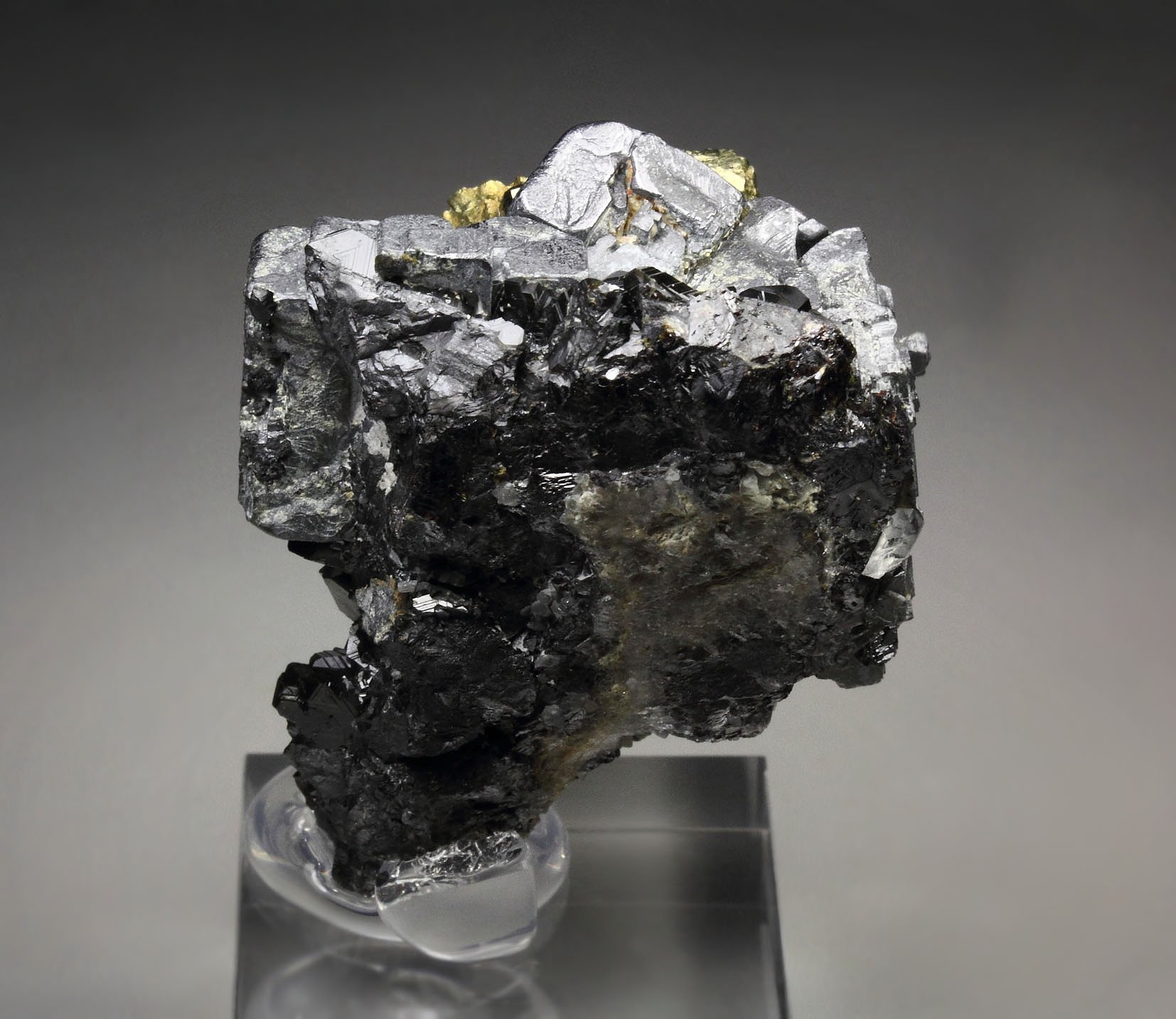 CHALCOPYRITE, skeletal GALENA, SPHALERITE