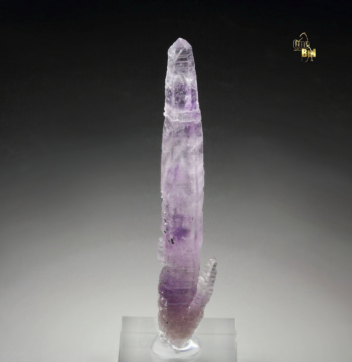 bi-terminated QUARTZ var. AMETHYST scepter, PYRITE