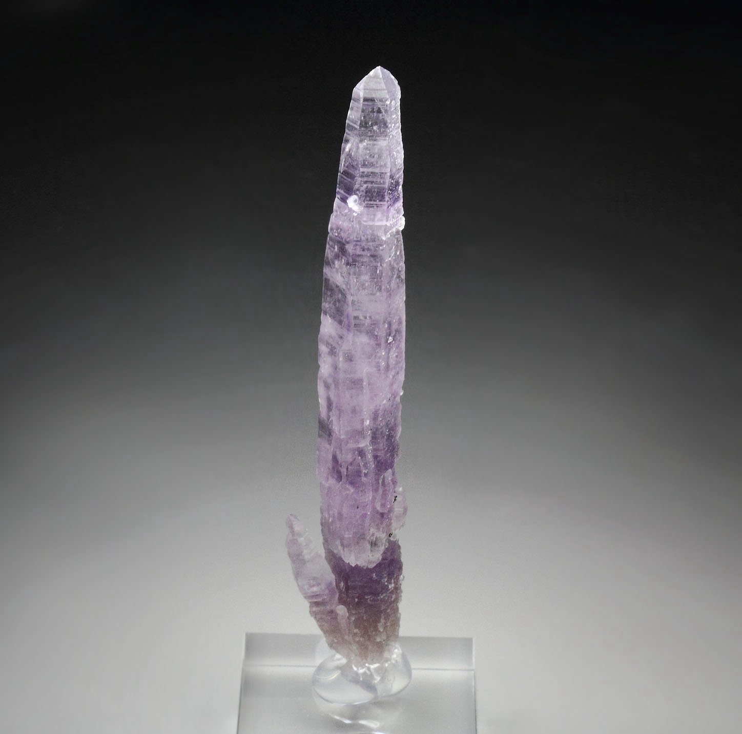 bi-terminated QUARTZ var. AMETHYST scepter, PYRITE