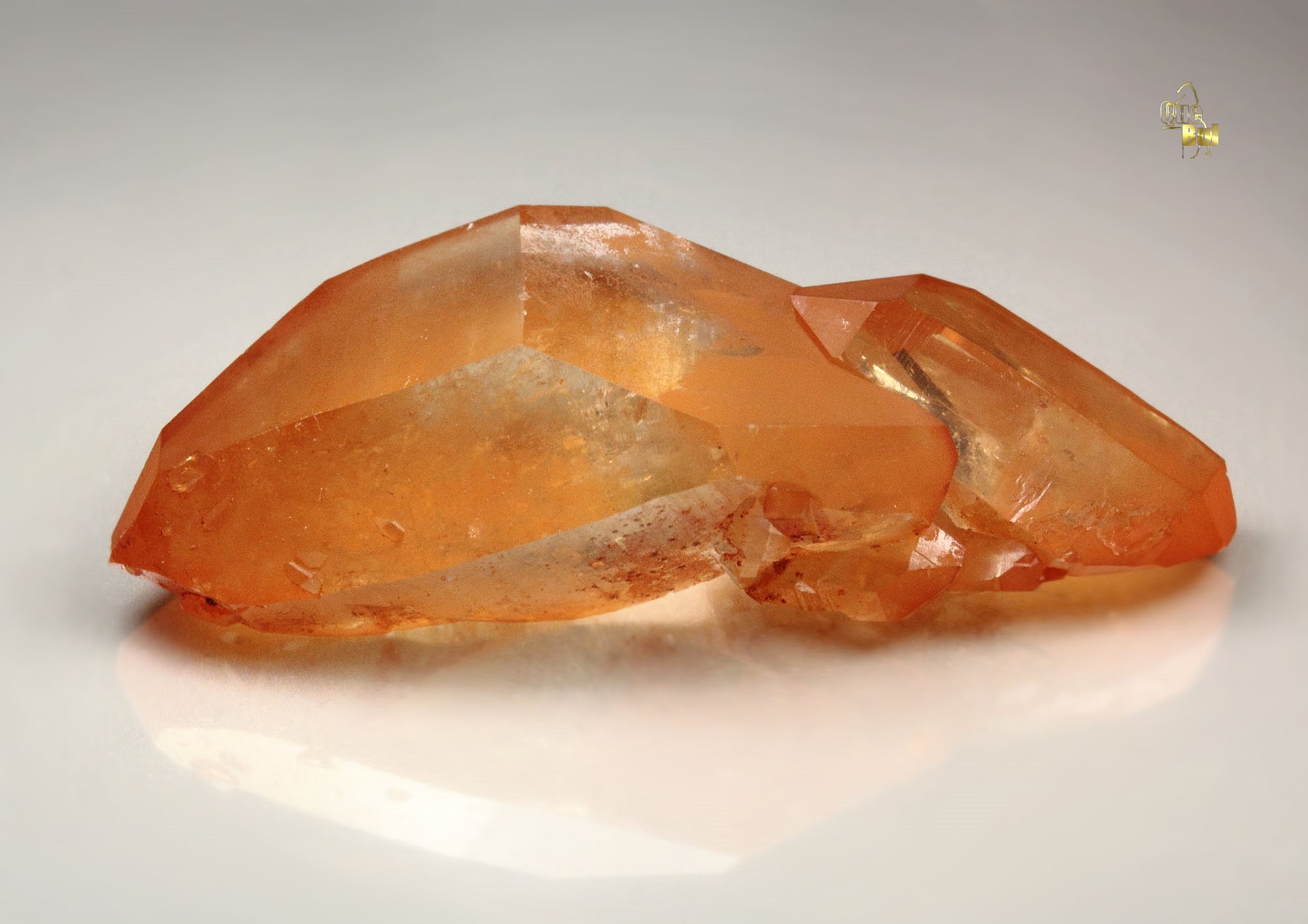 orange QUARTZ bi-terminated