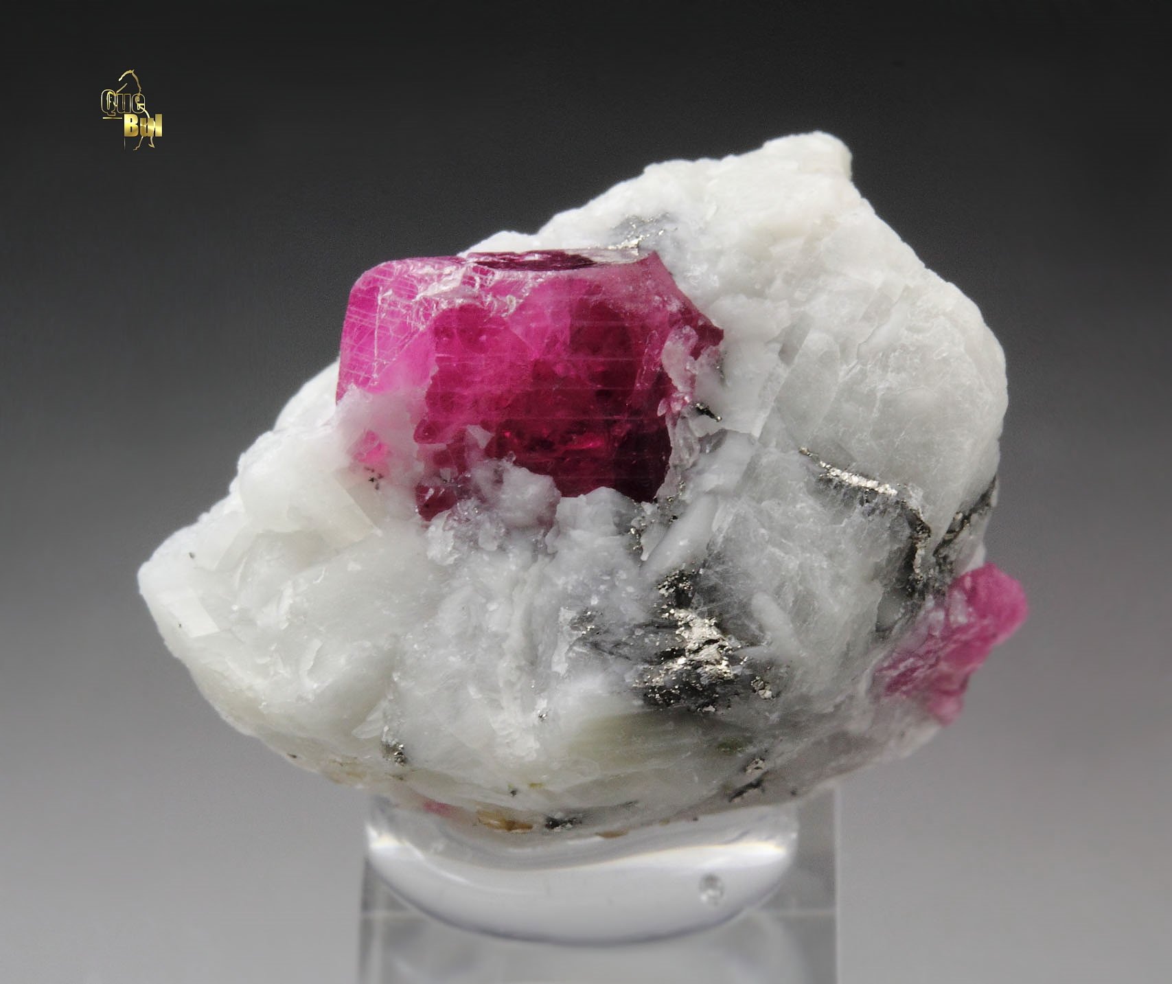 CORUNDUM var. RUBY, PYRITE