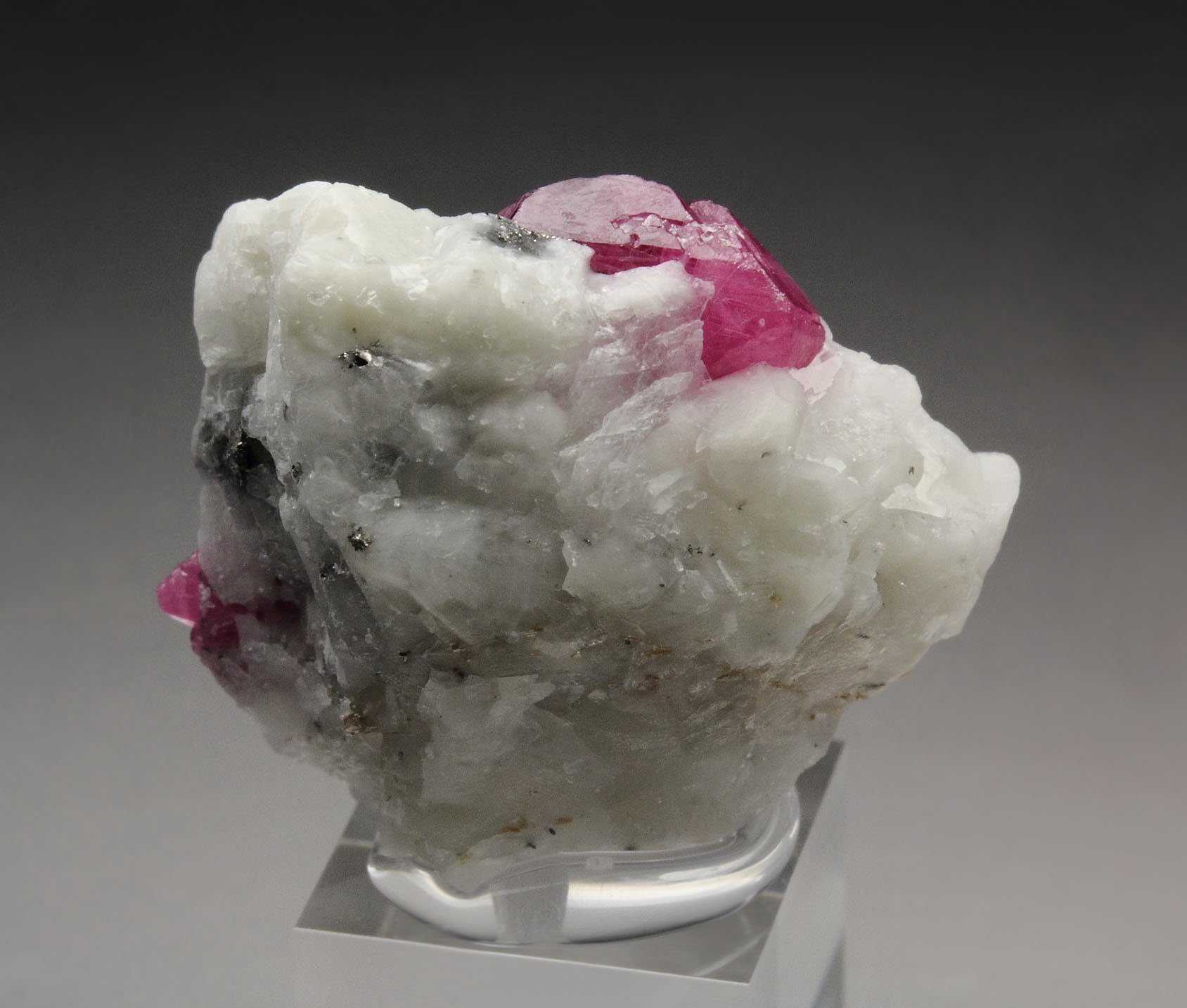 CORUNDUM var. RUBY, PYRITE