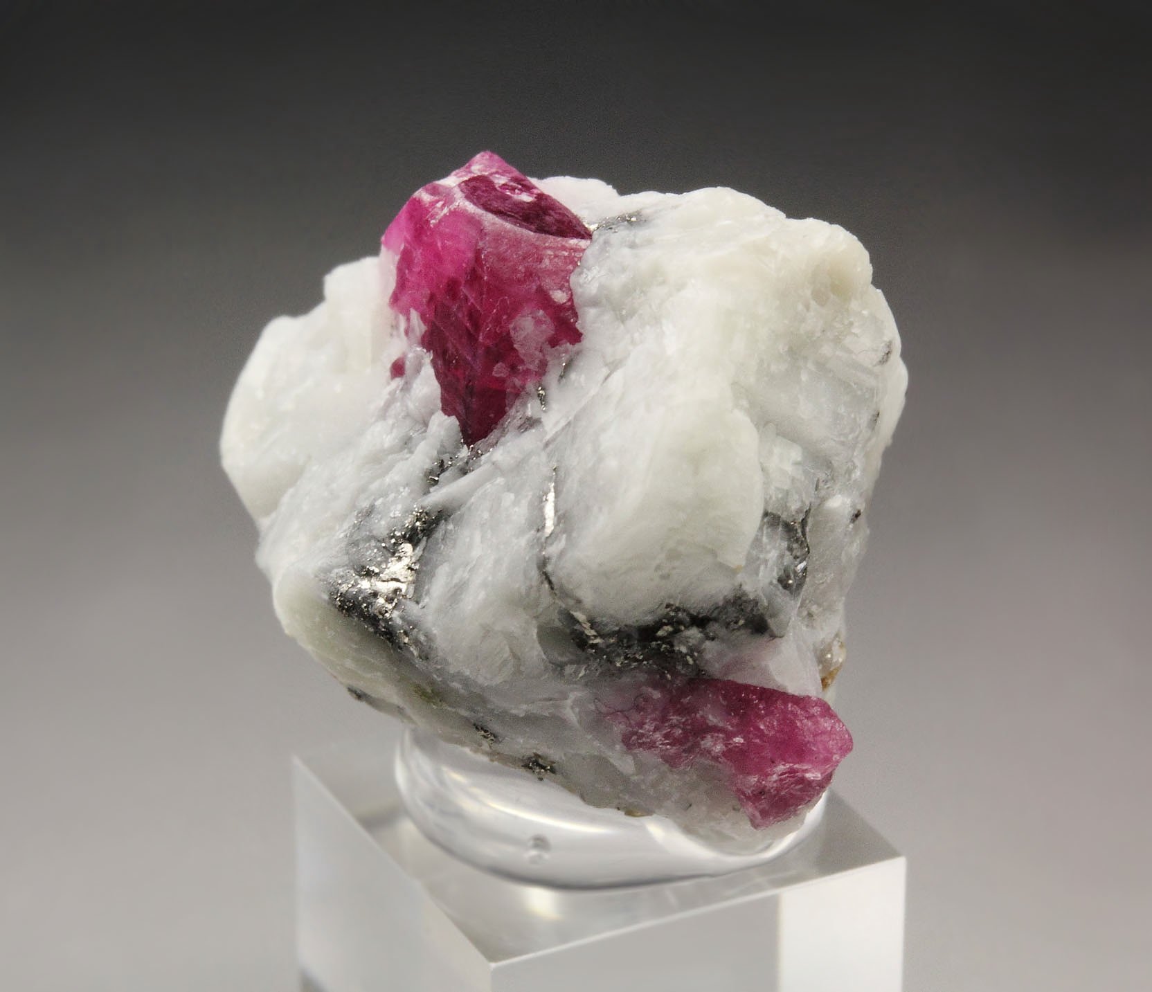 CORUNDUM var. RUBY, PYRITE