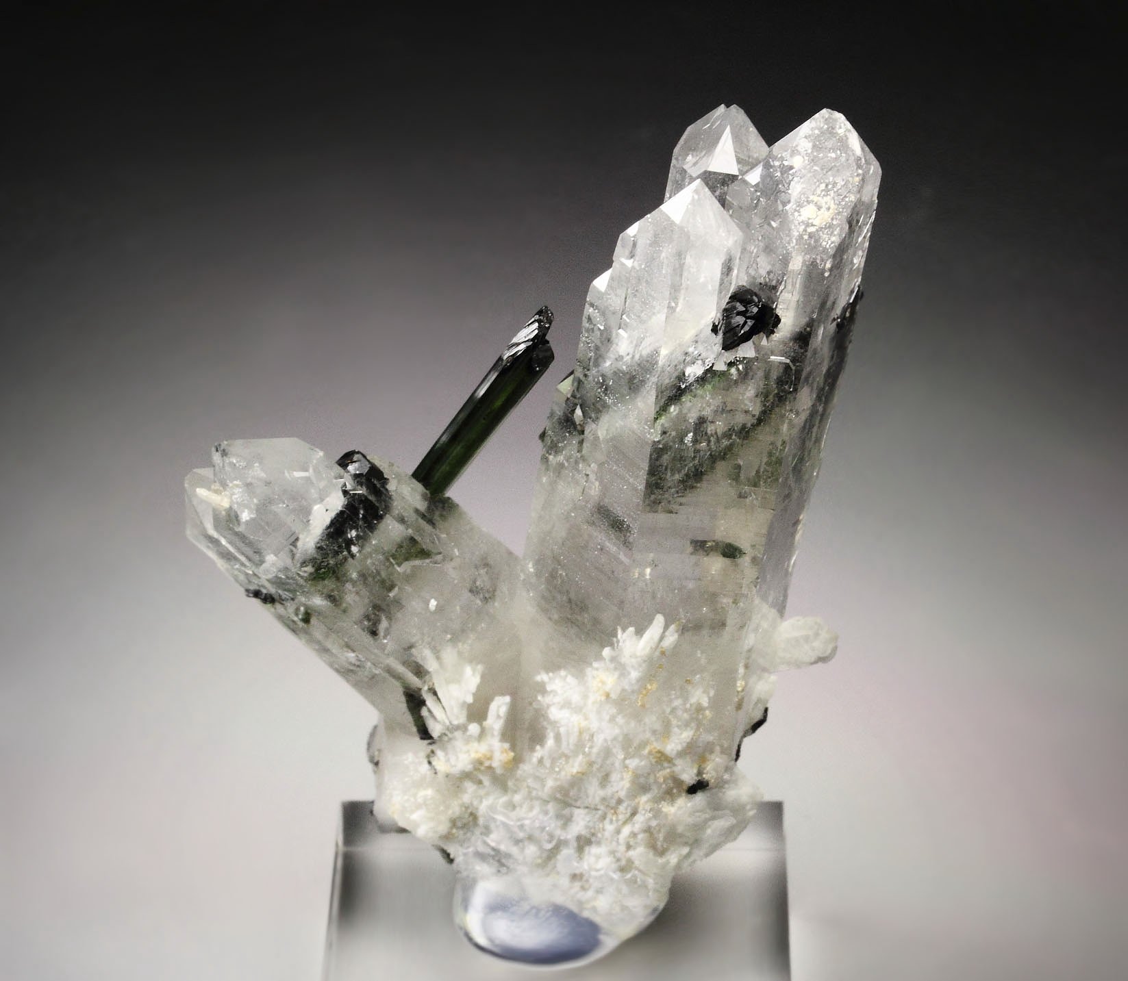 gem TOURMALINE var. ELBAITE, QUARTZ