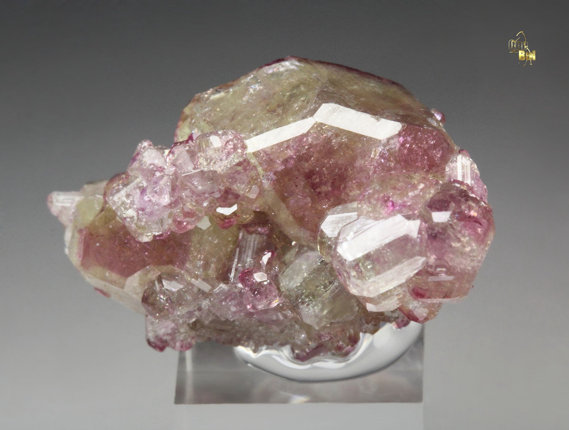 gem VESUVIANITE with RASPBERRY CAPS