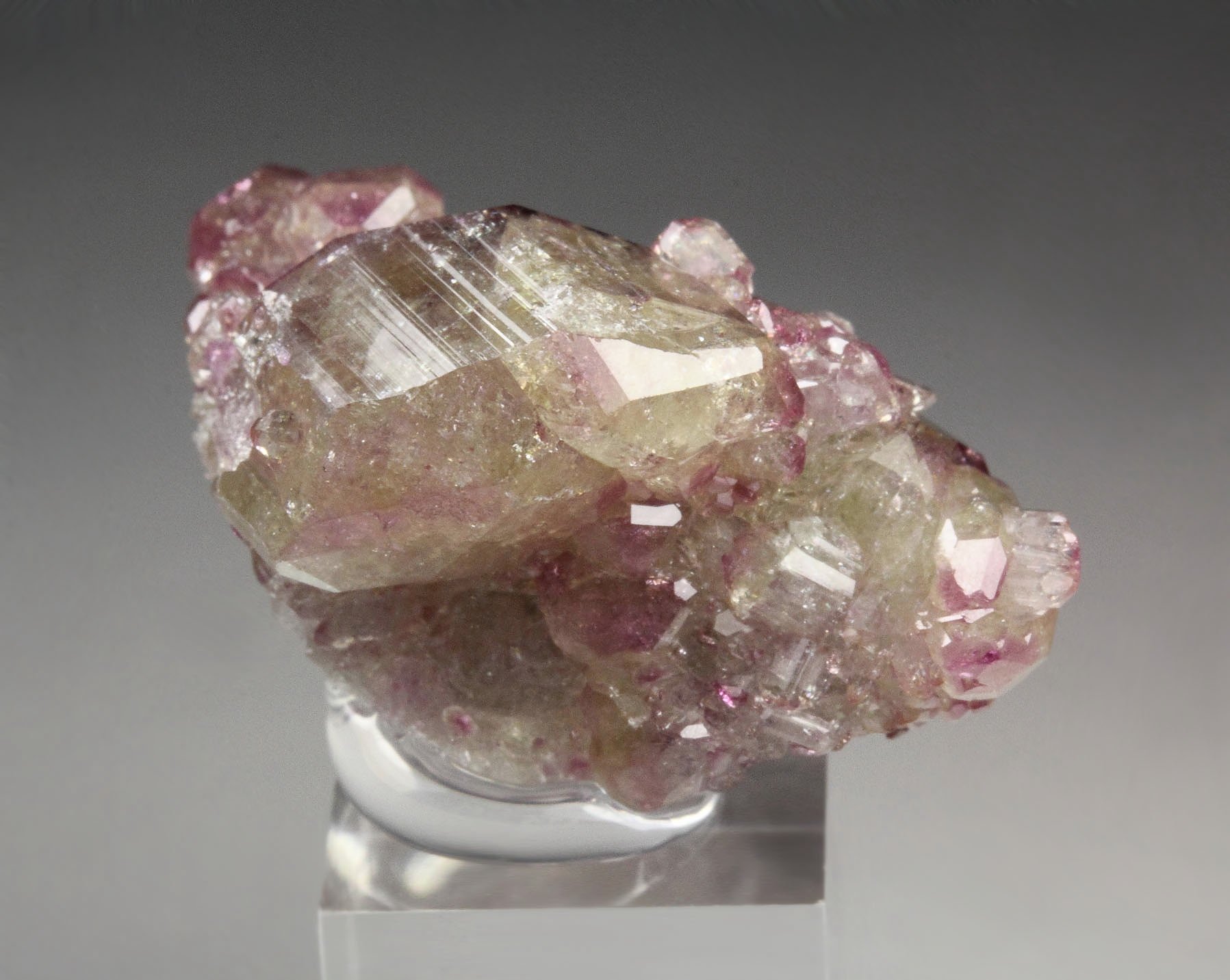 gem VESUVIANITE with RASPBERRY CAPS