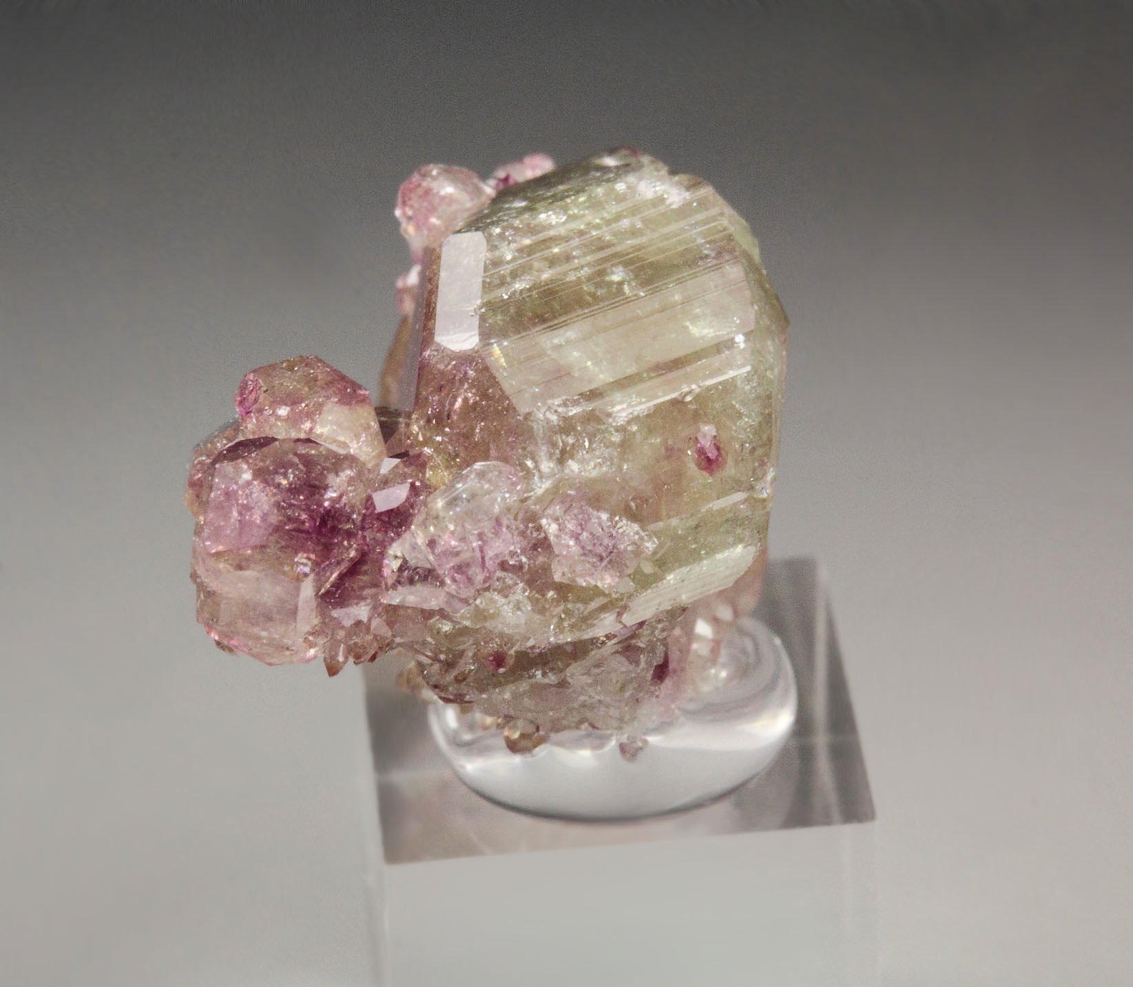 gem VESUVIANITE with RASPBERRY CAPS