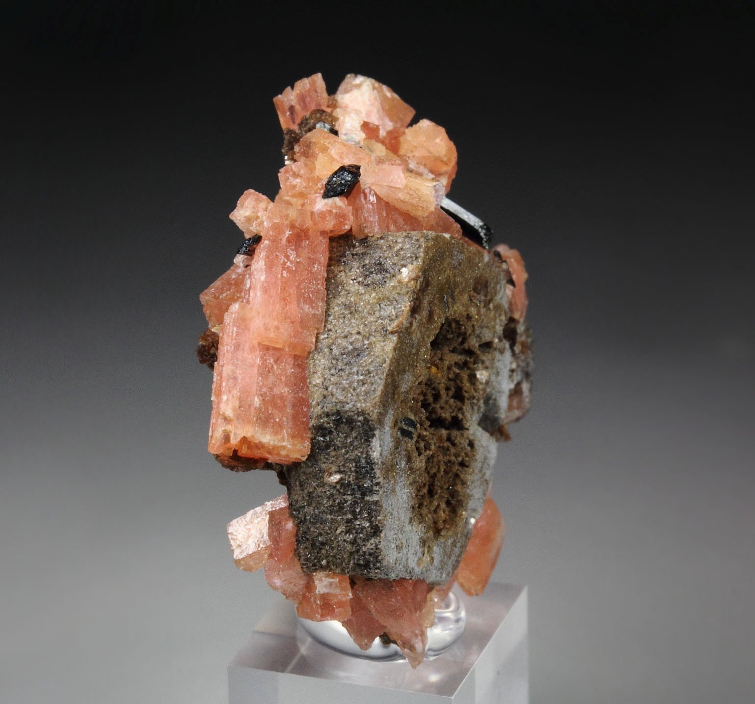 CATAPLEIITE pseudomorph, SERANDITE, AEGIRINE, RHODOCHROSITE