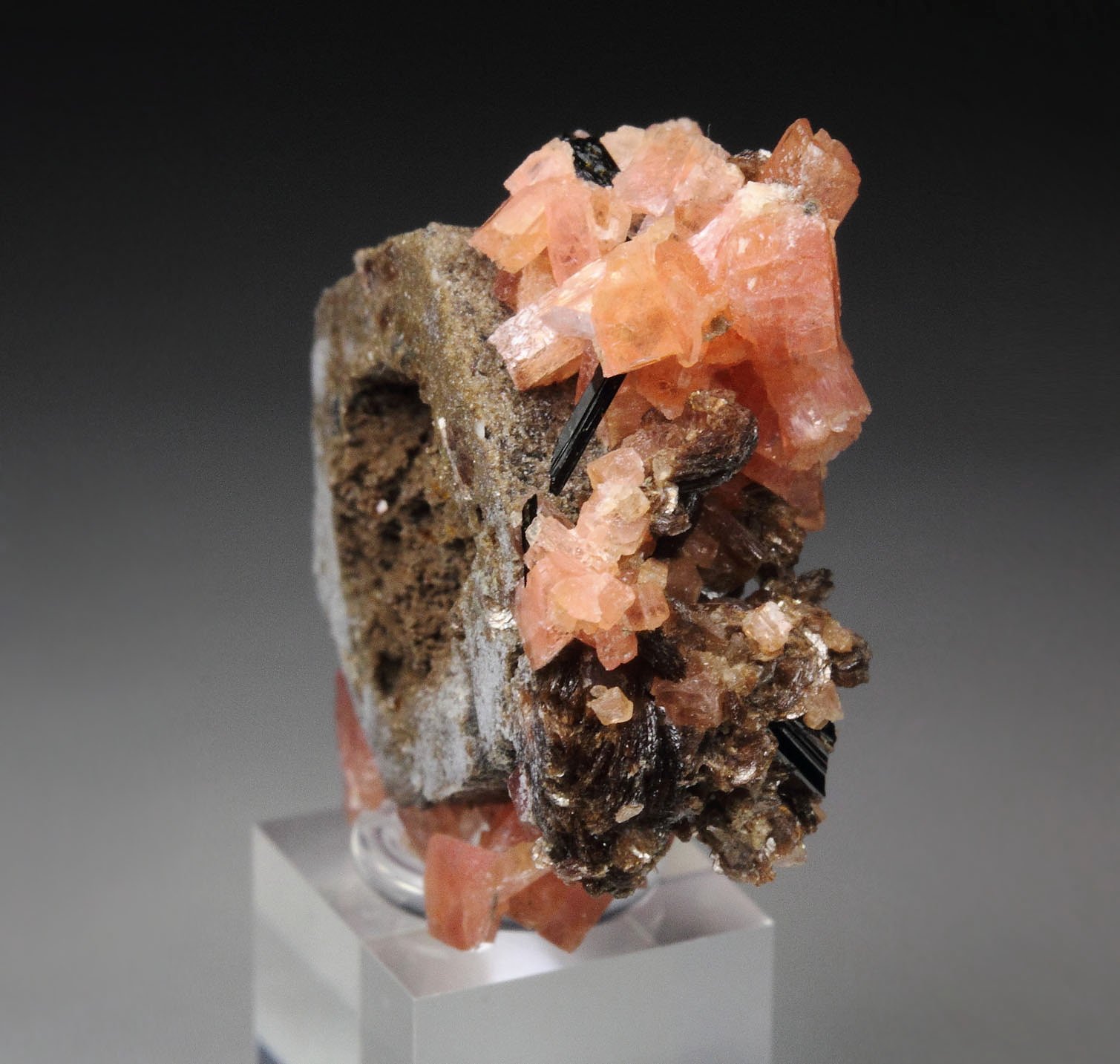 CATAPLEIITE pseudomorph, SERANDITE, AEGIRINE, RHODOCHROSITE