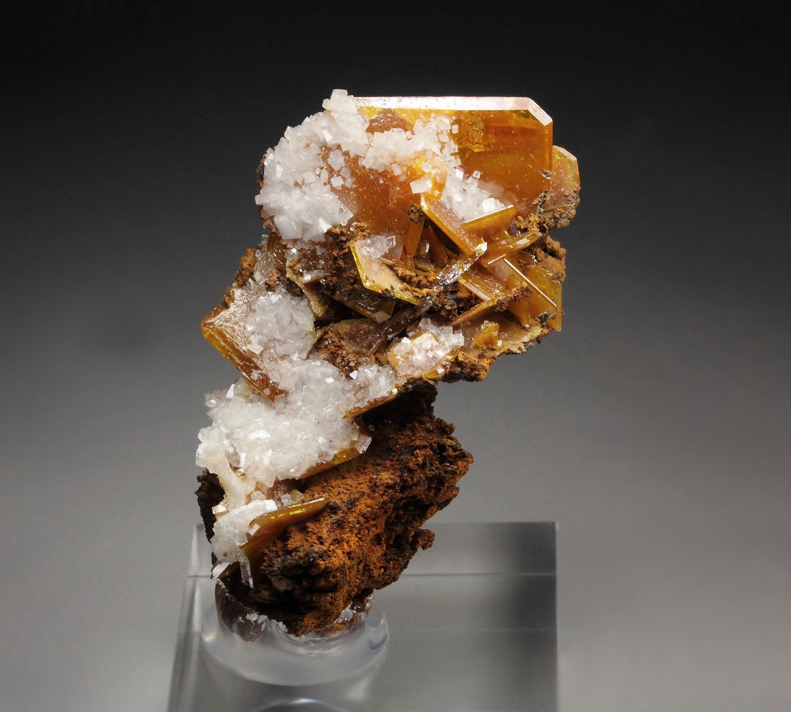 WULFENITE, CALCITE
