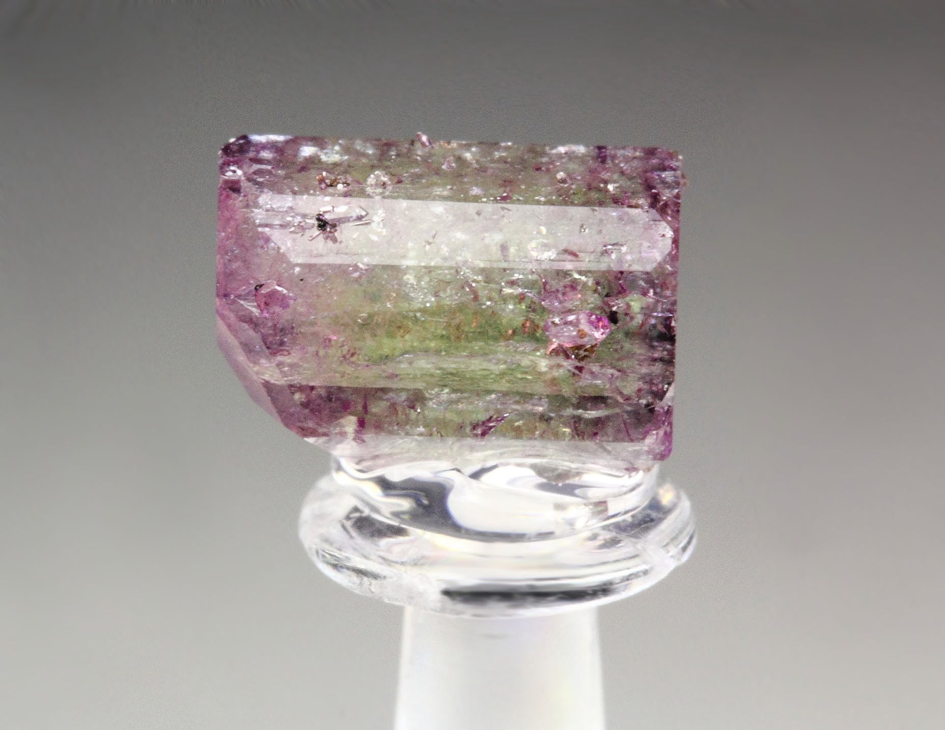 gem VESUVIANITE with RASPBERRY CAPS bi-terminated