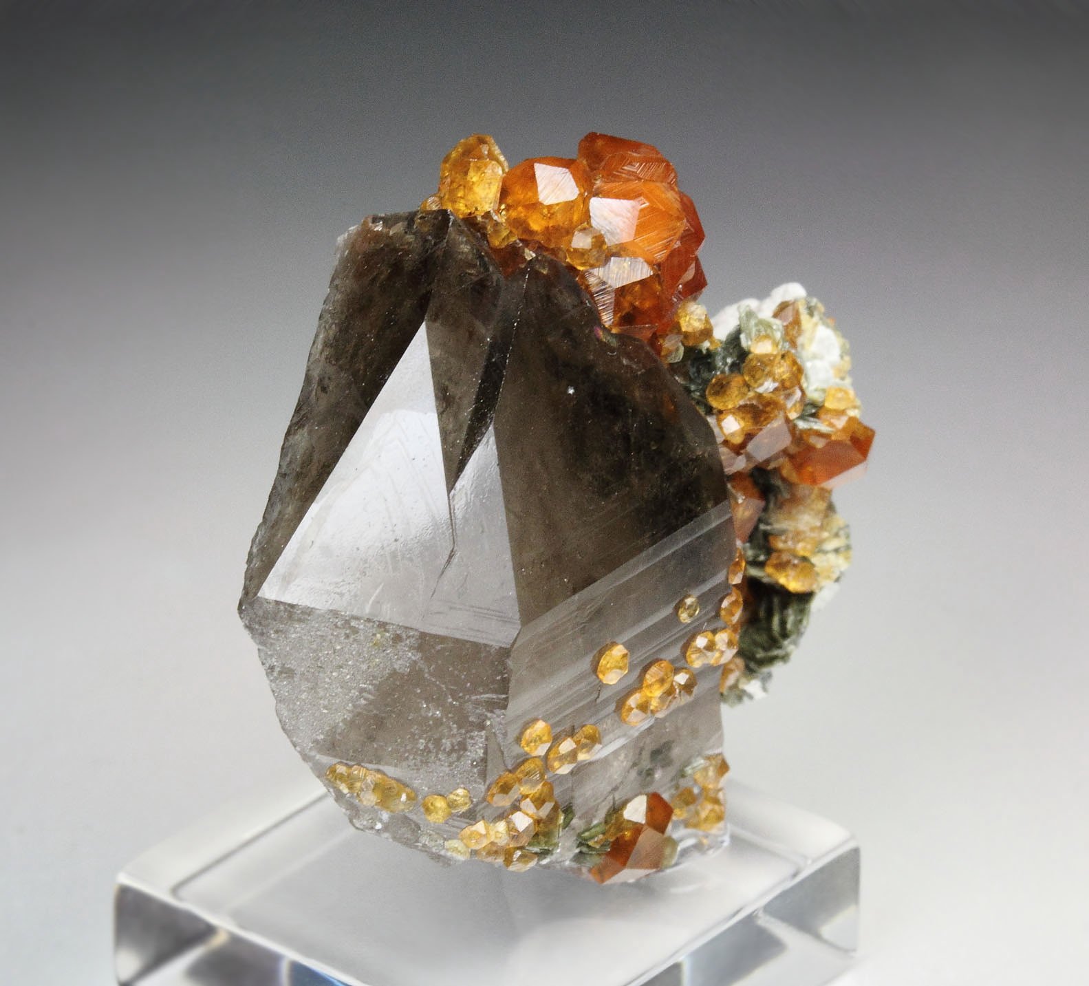 gem GARNET var. SPESSARTINE, QUARTZ var. SMOKY