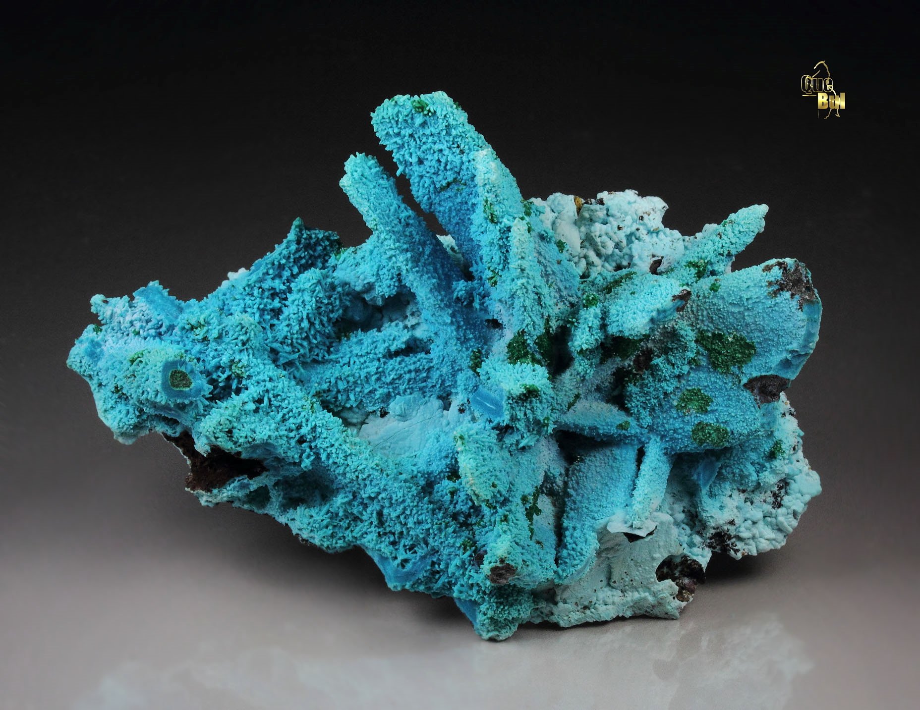 CHRYSOCOLLA pseudomorph after AZURITE, MALACHITE