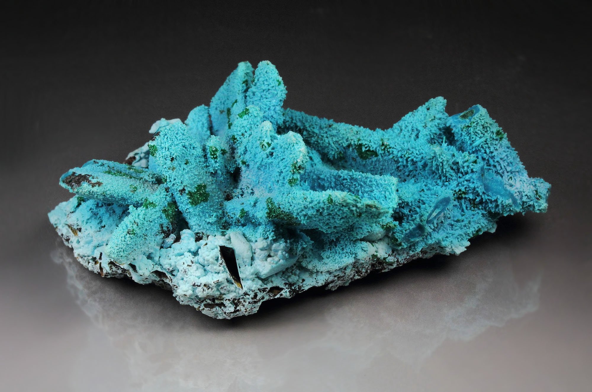 CHRYSOCOLLA pseudomorph after AZURITE, MALACHITE