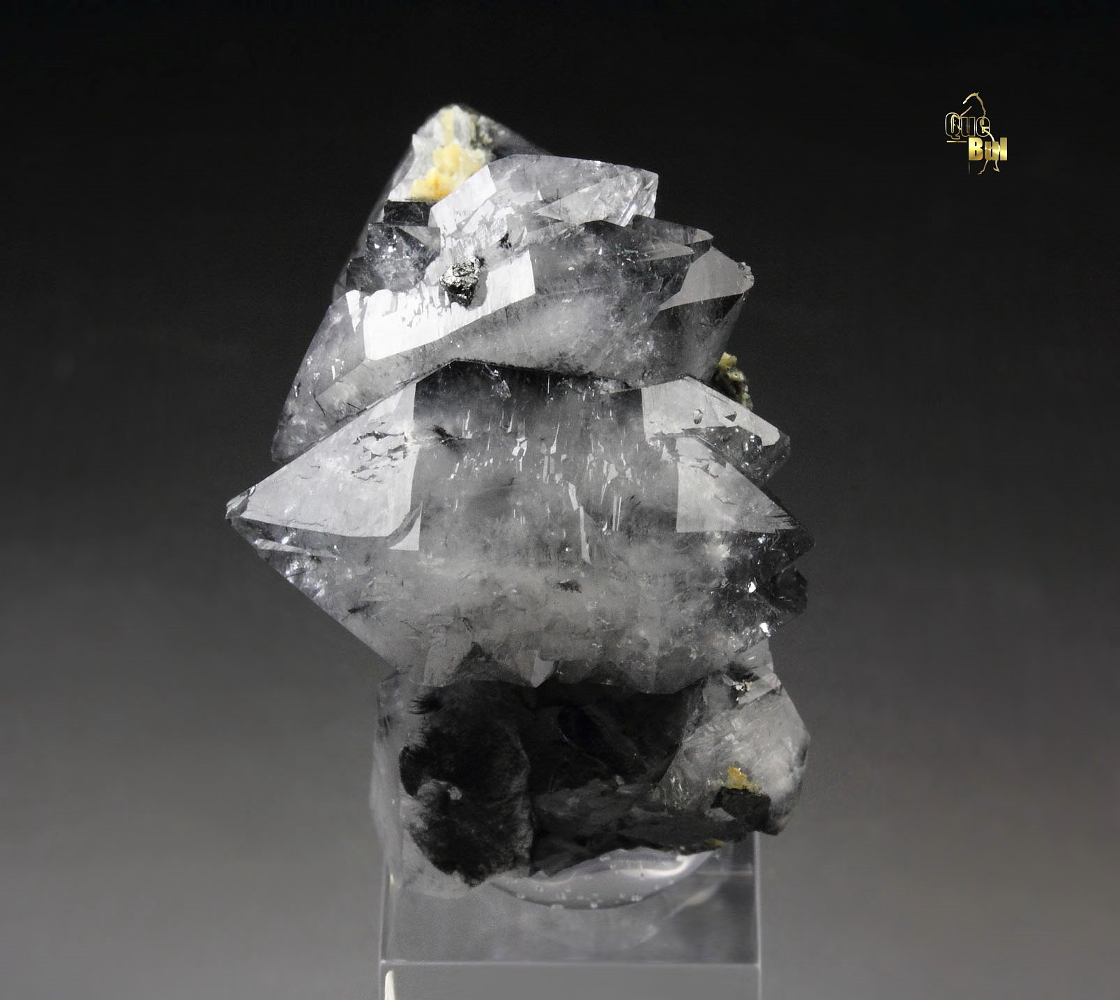 bi-terminated QUARTZ with BOULANGERITE inclusions