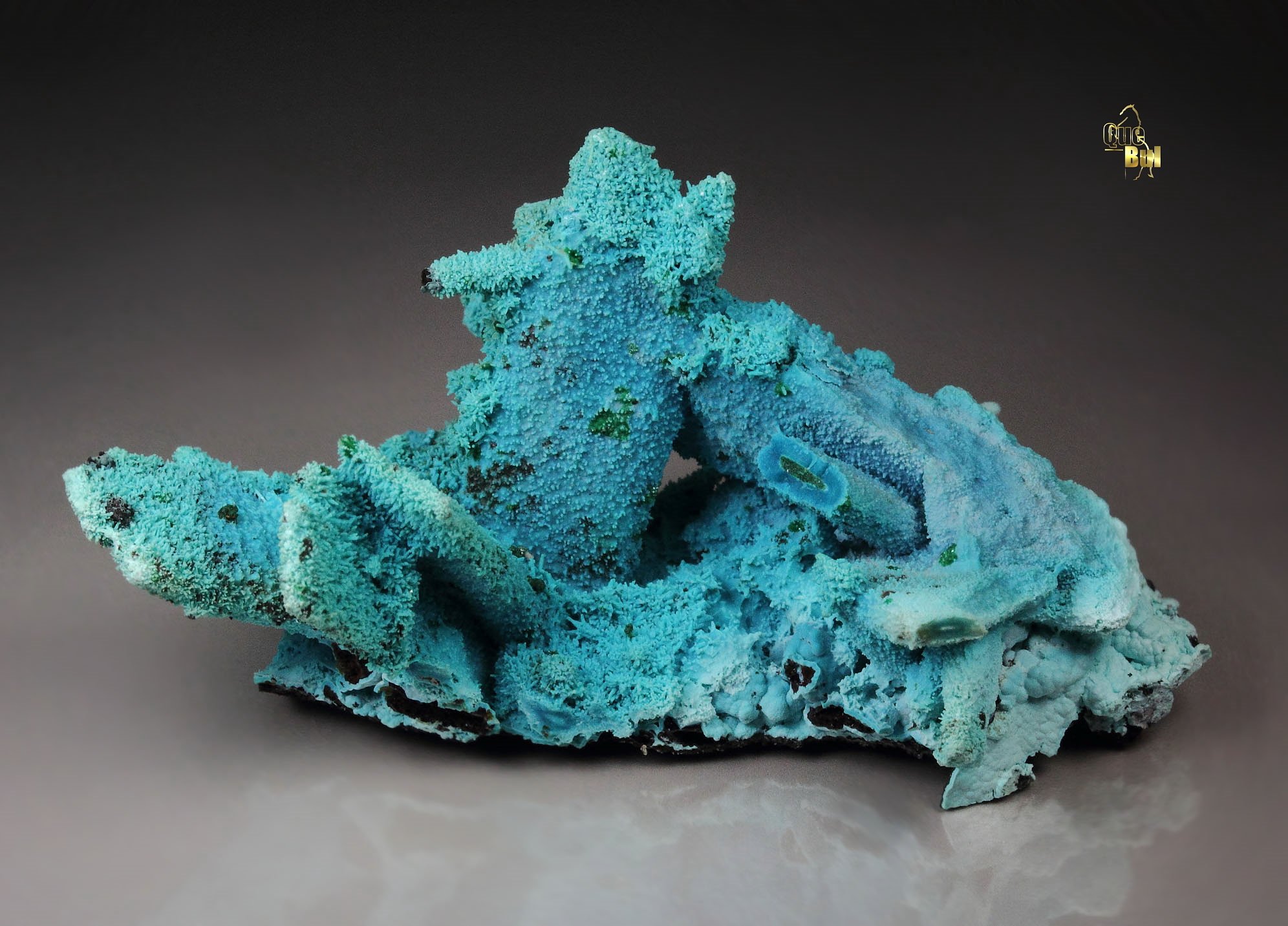 CHRYSOCOLLA pseudomorph after AZURITE, MALACHITE