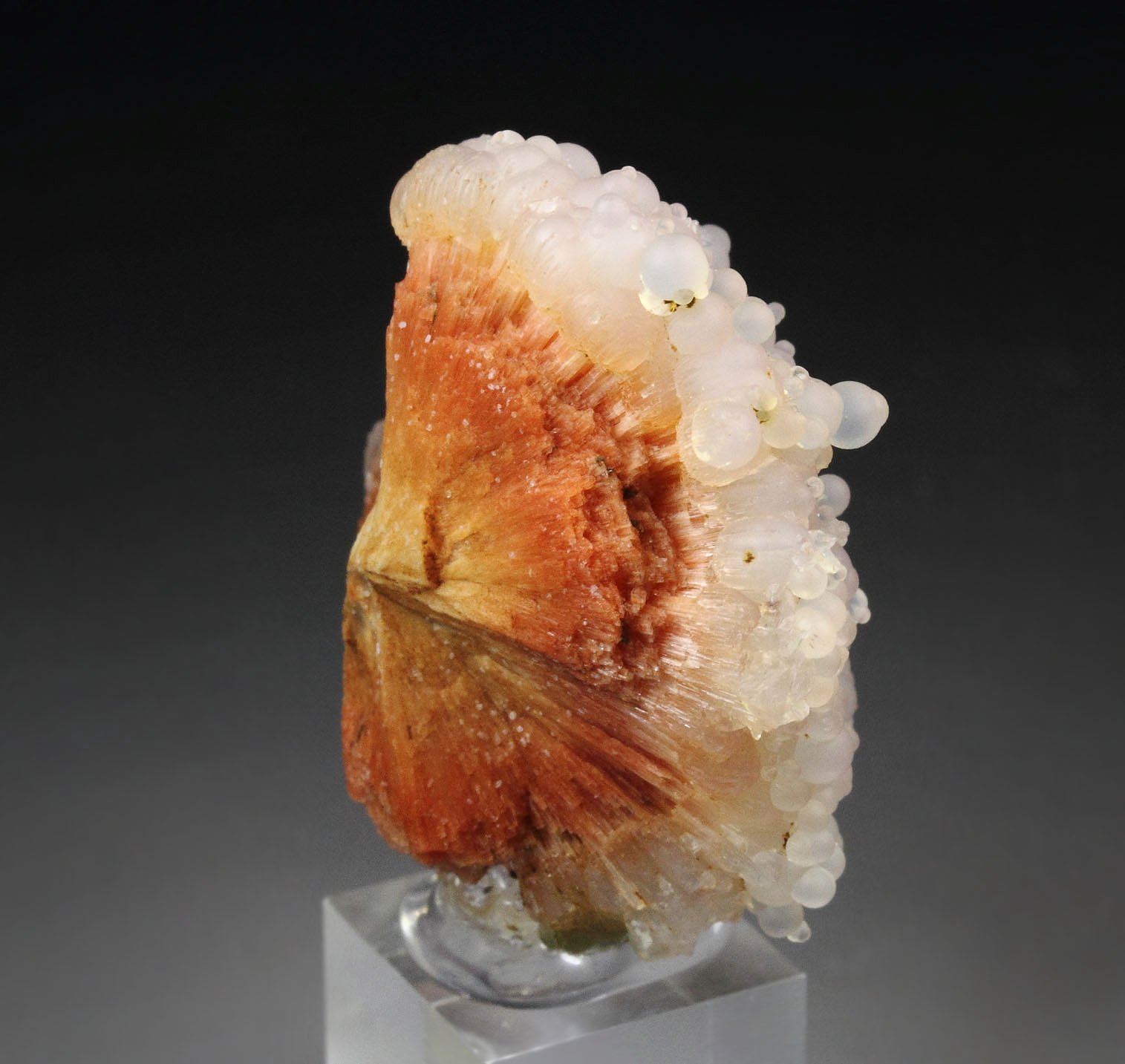 orange SCOLECITE, CHALCEDONY