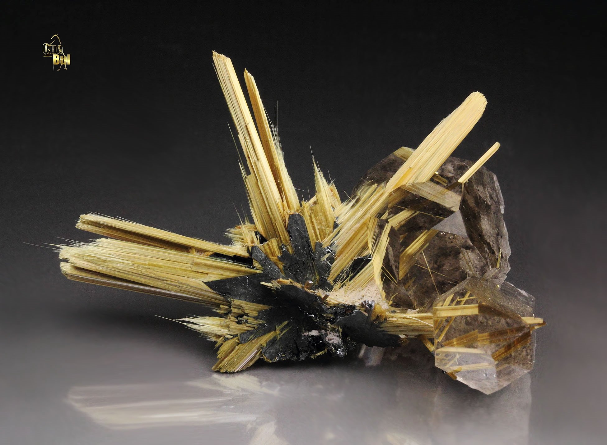 RUTILE, HEMATITE, QUARTZ with RUTILE inclusions