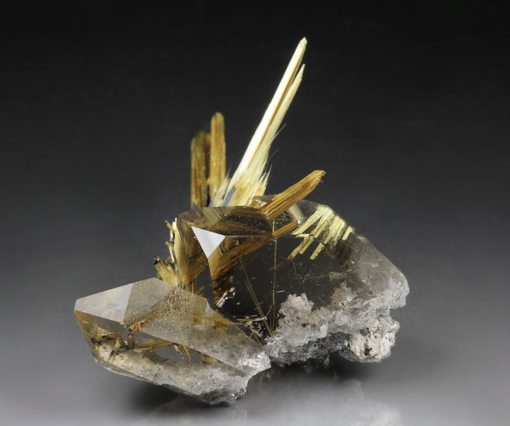 RUTILE, HEMATITE, QUARTZ with RUTILE inclusions