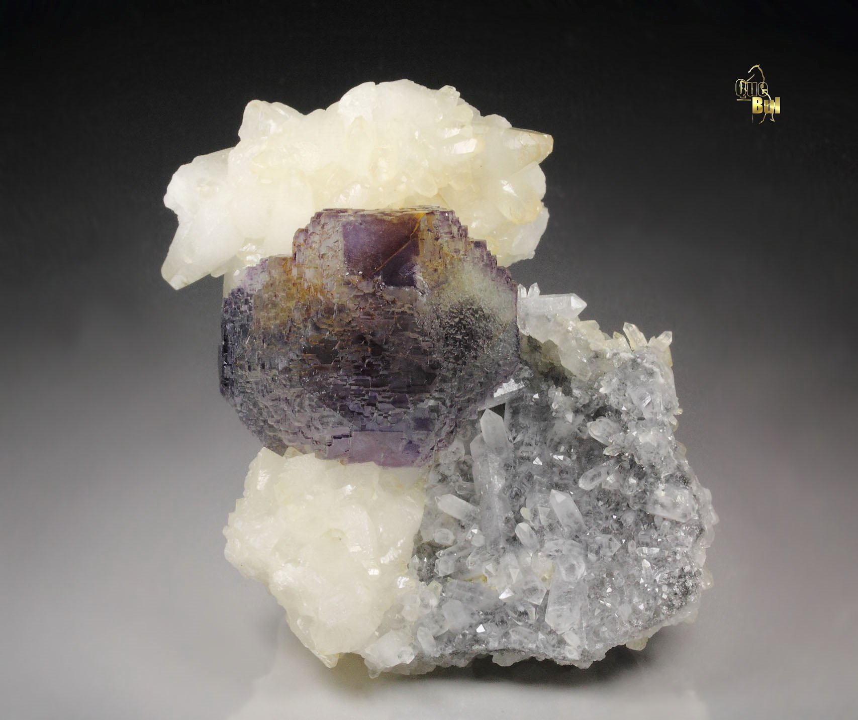 FLUORITE with PHANTOMS, CALCITE, QUARTZ