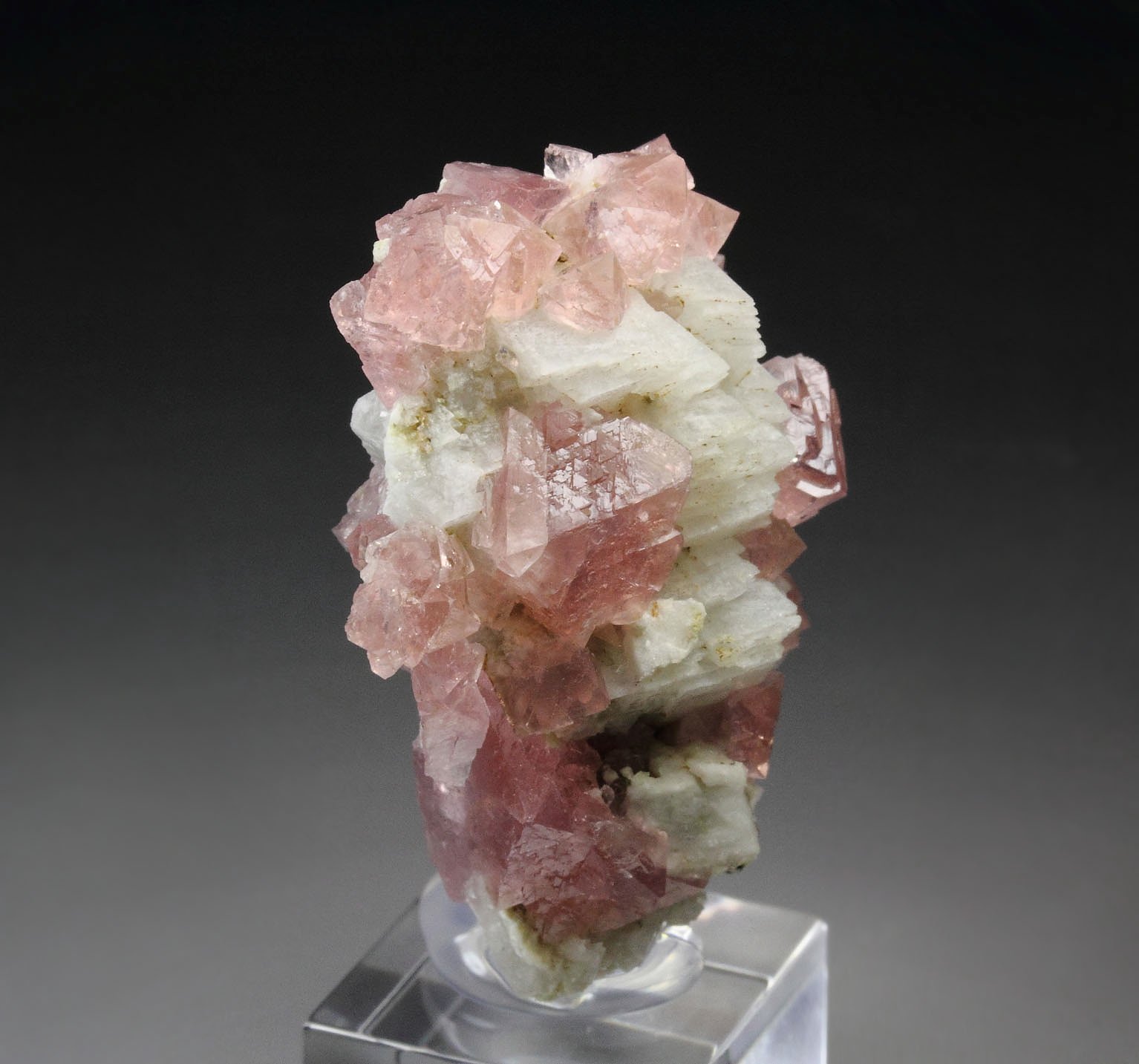 pink FLUORITE, K FELDSPAR var. ADULARIA