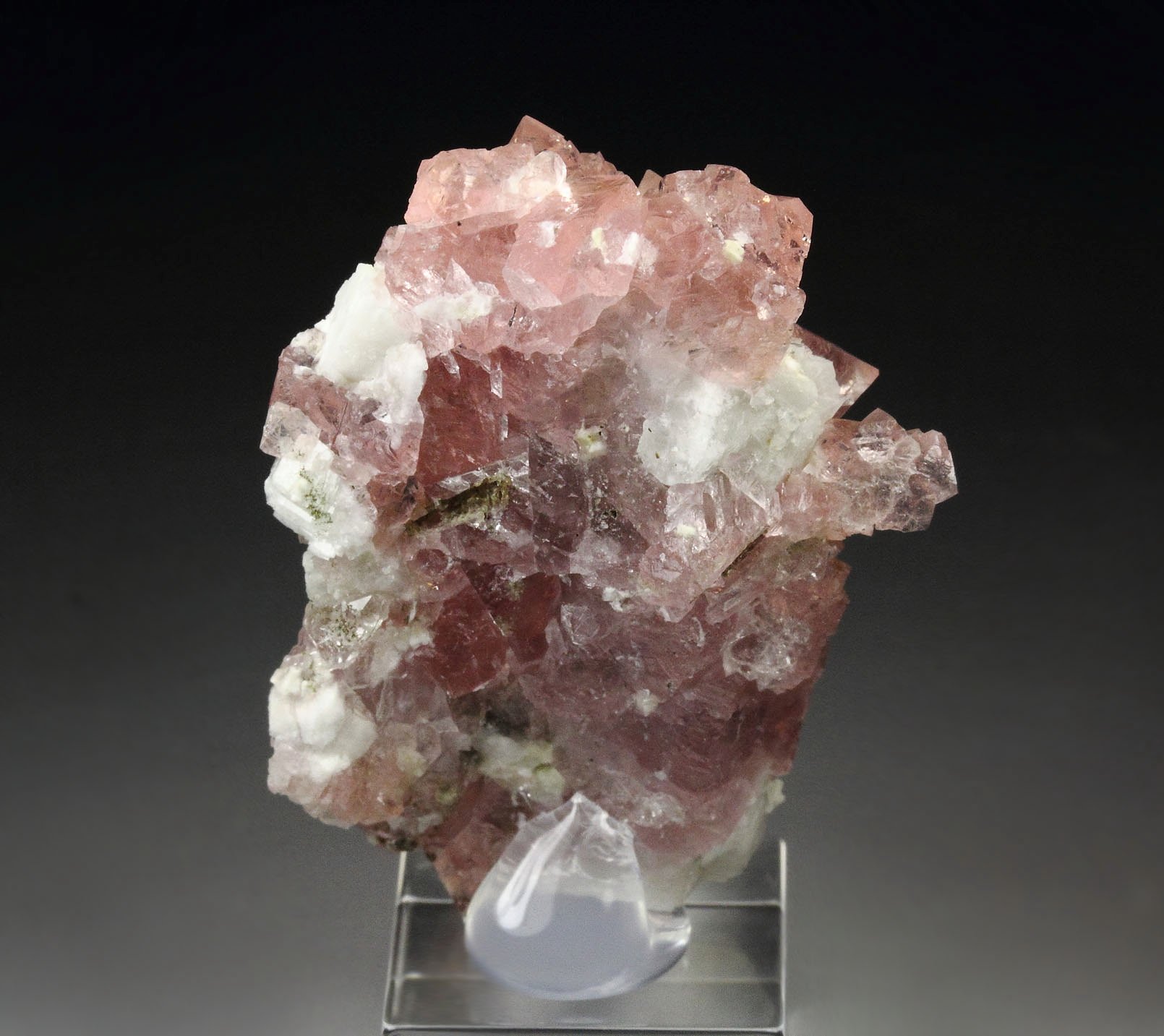 pink FLUORITE, K FELDSPAR var. ADULARIA