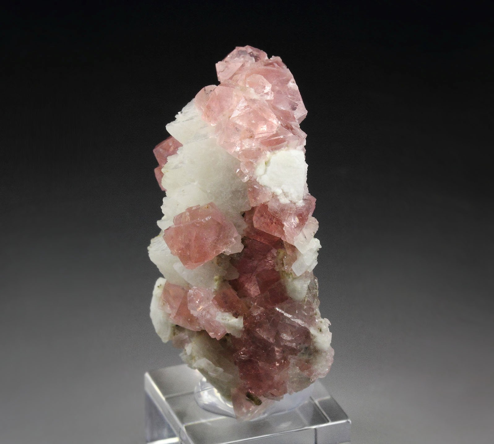 pink FLUORITE, K FELDSPAR var. ADULARIA