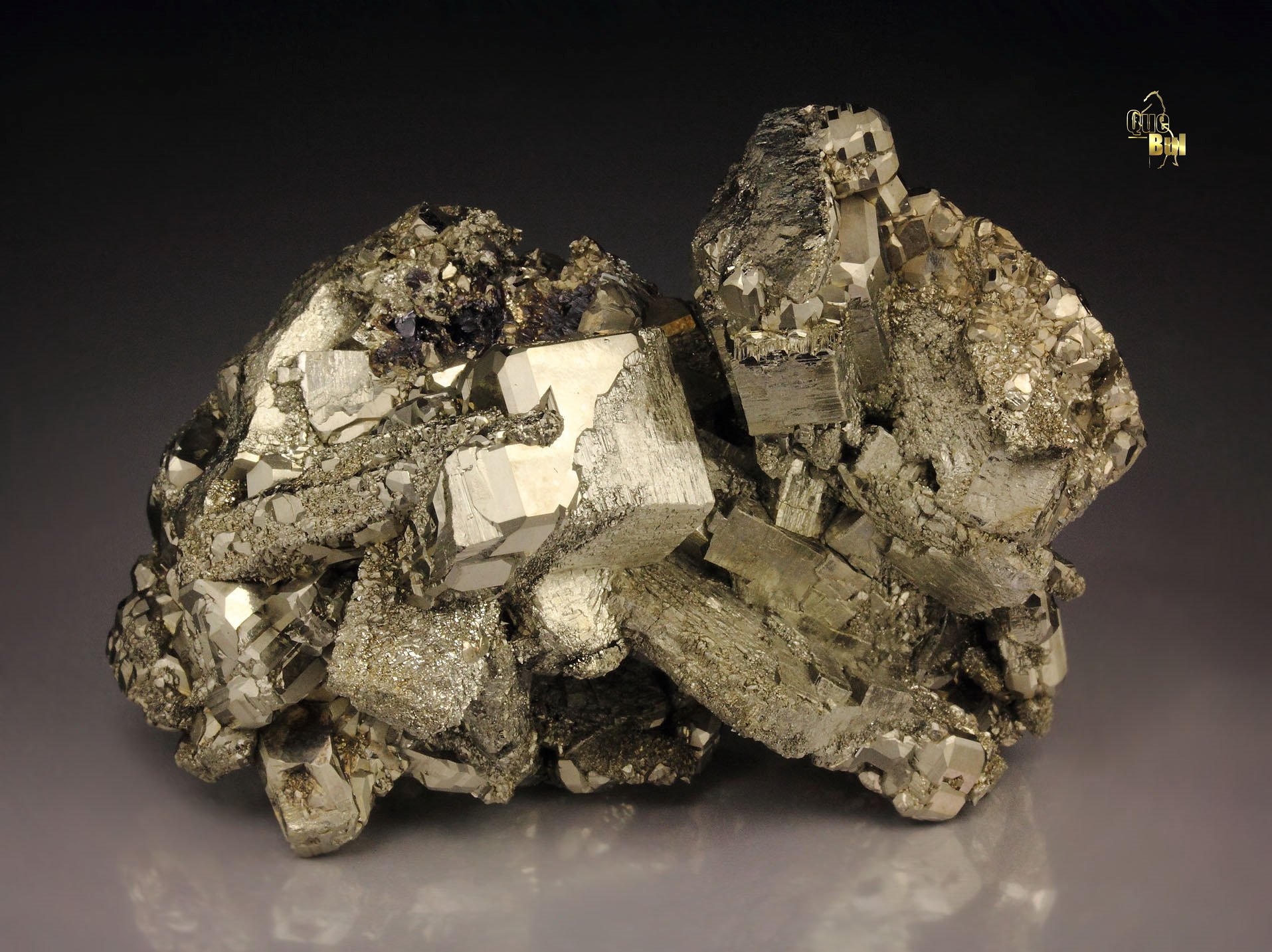 PYRITE pseudomorph after MARCASITE, epitaxial PYRITE