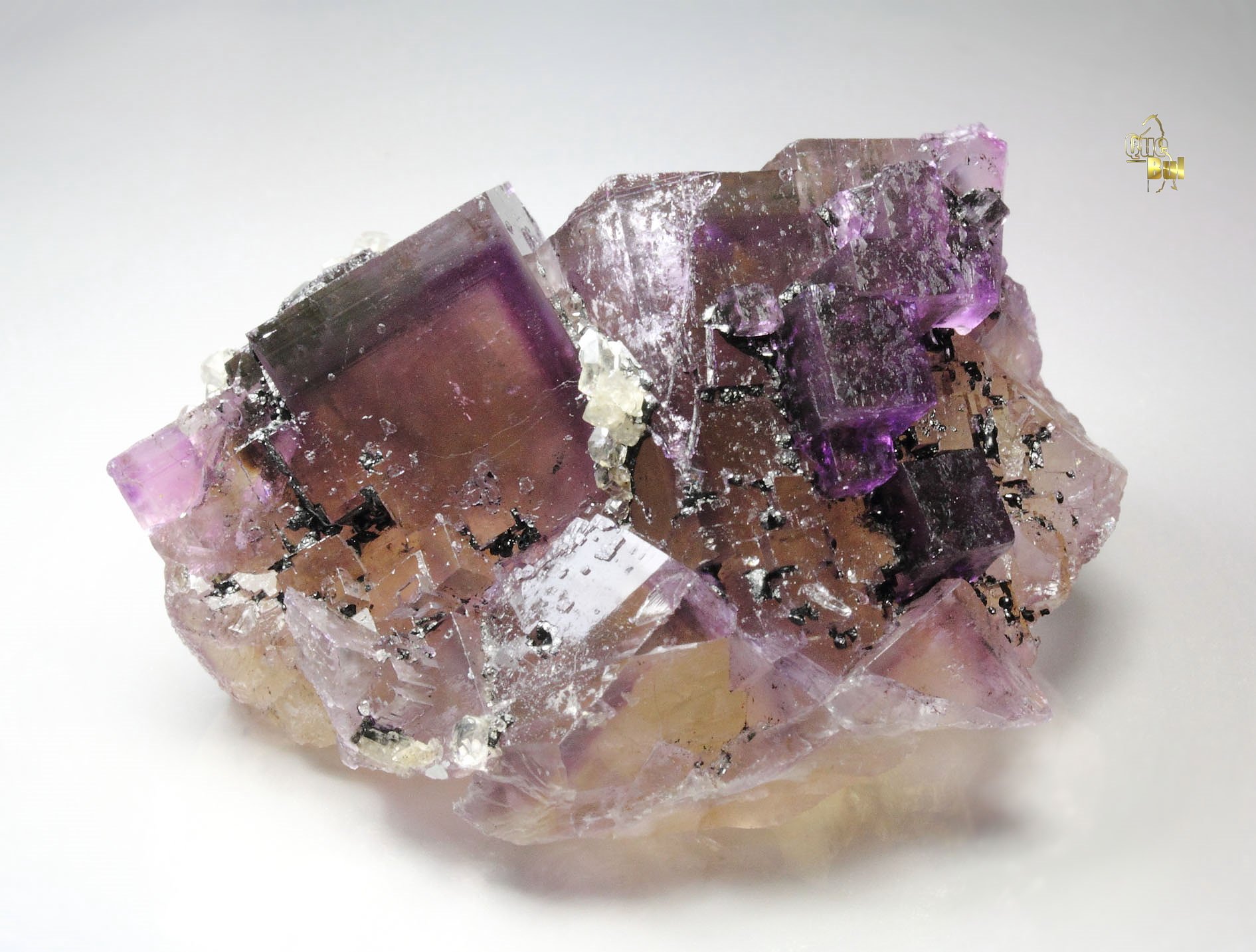 FLUORITE with PHANTOMS, CALCITE, SPHALERITE