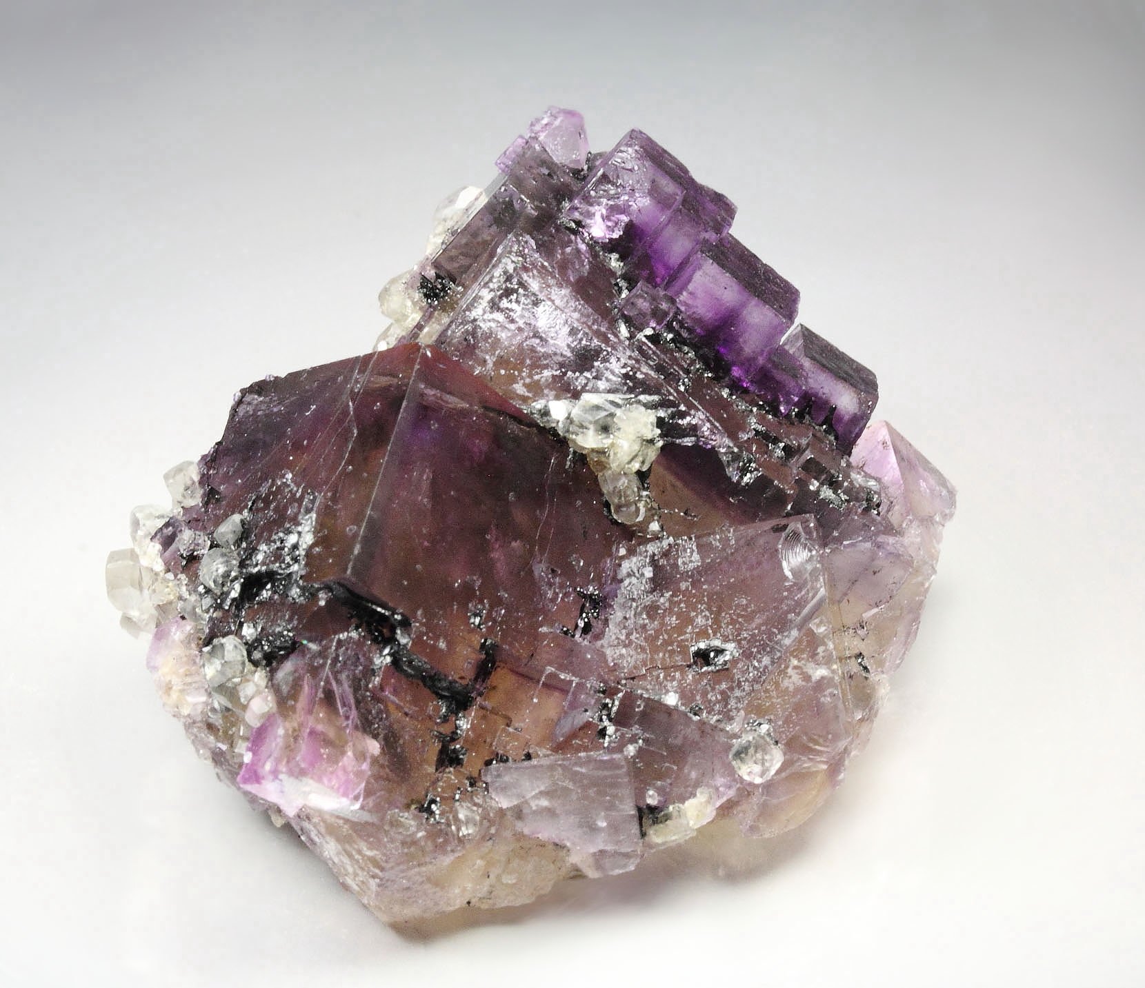 FLUORITE with PHANTOMS, CALCITE, SPHALERITE