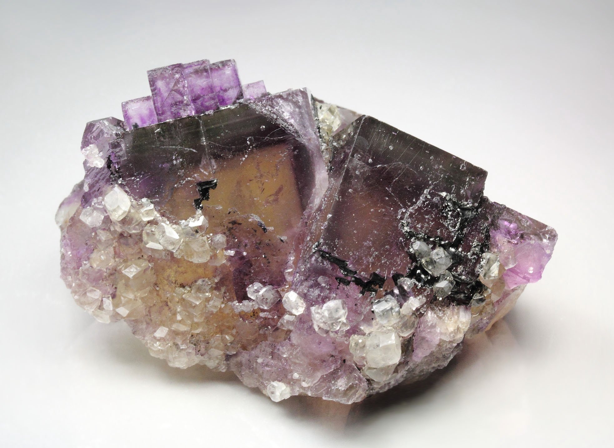 FLUORITE with PHANTOMS, CALCITE, SPHALERITE