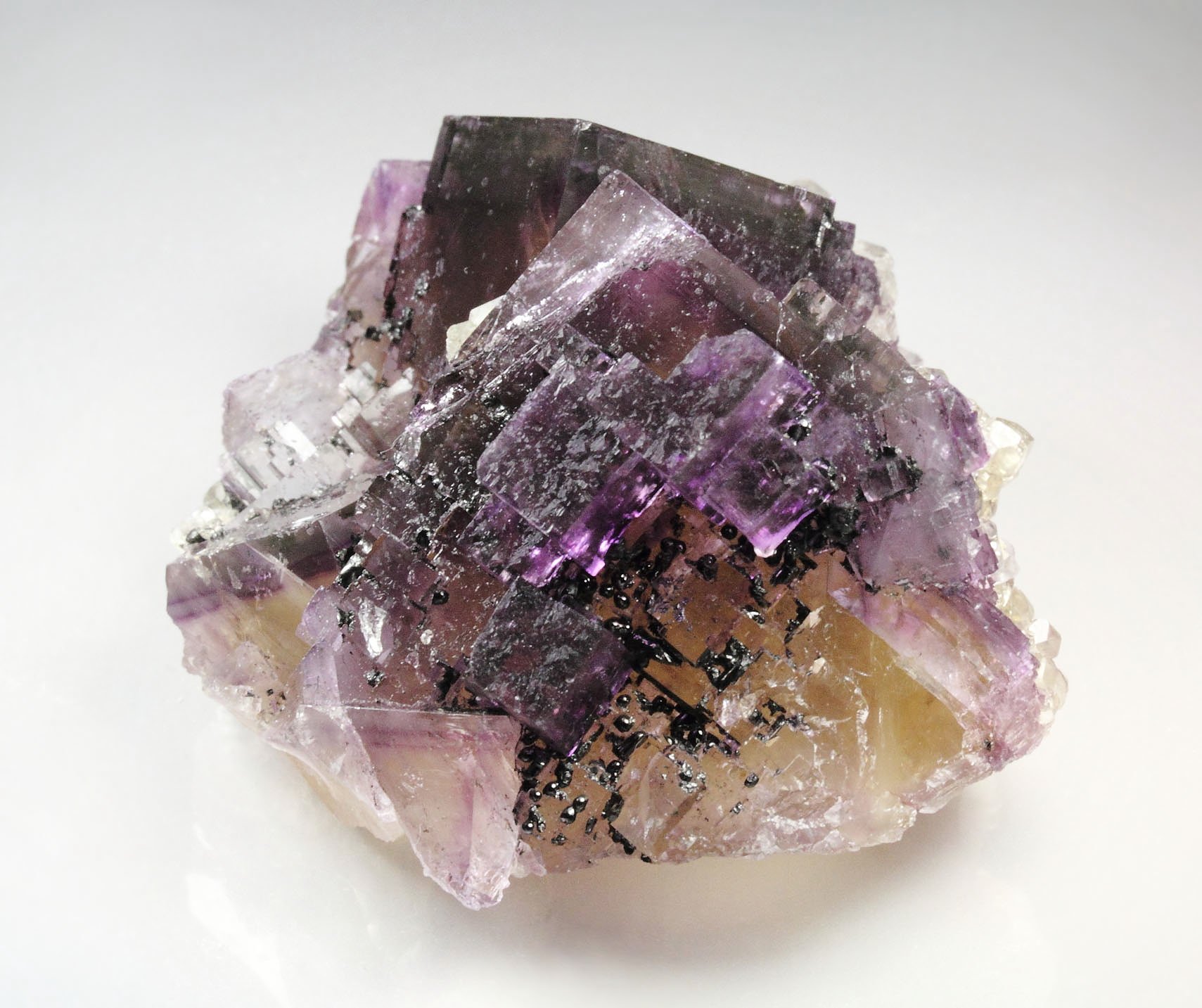 FLUORITE with PHANTOMS, CALCITE, SPHALERITE