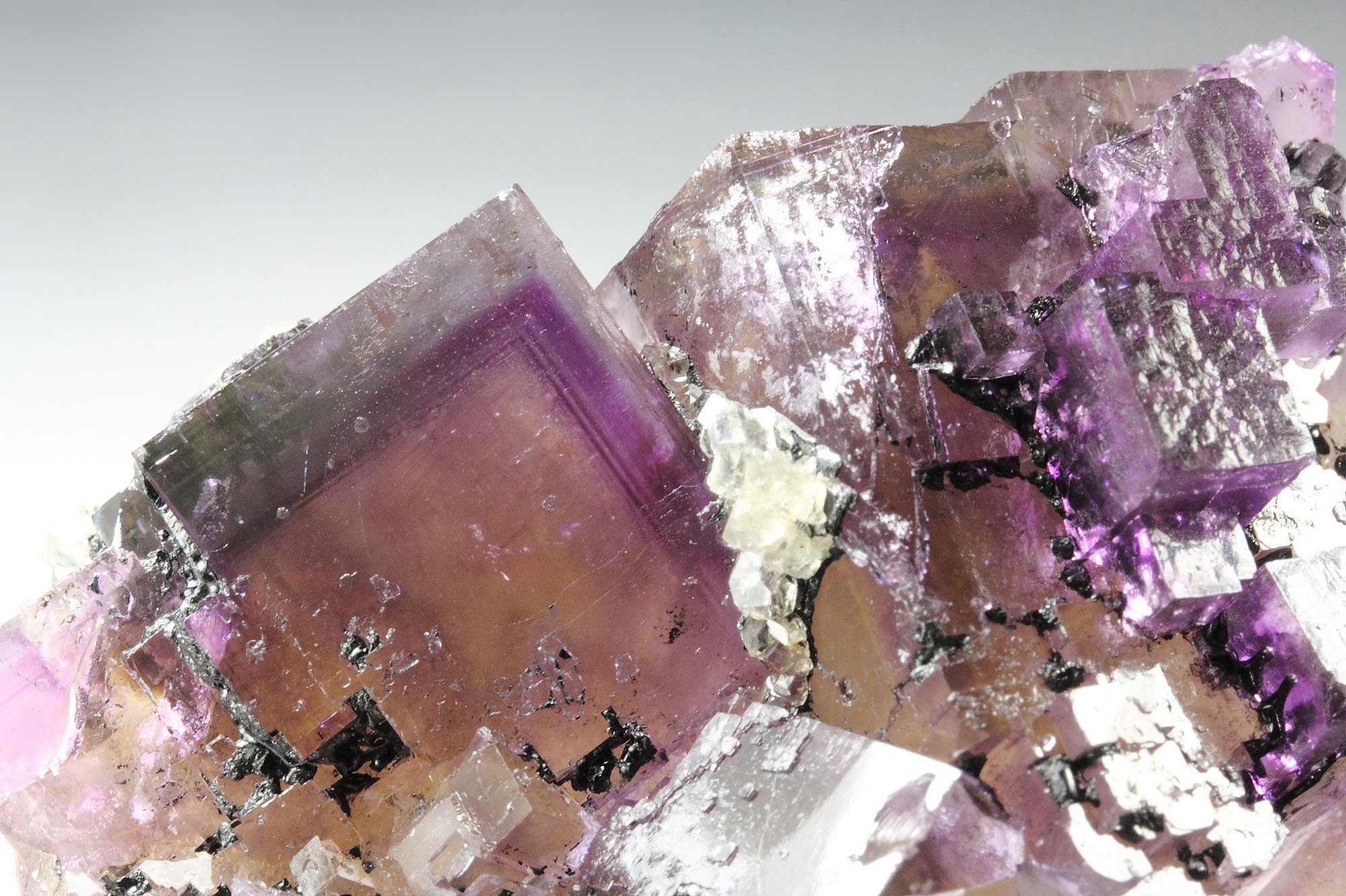 FLUORITE with PHANTOMS, CALCITE, SPHALERITE