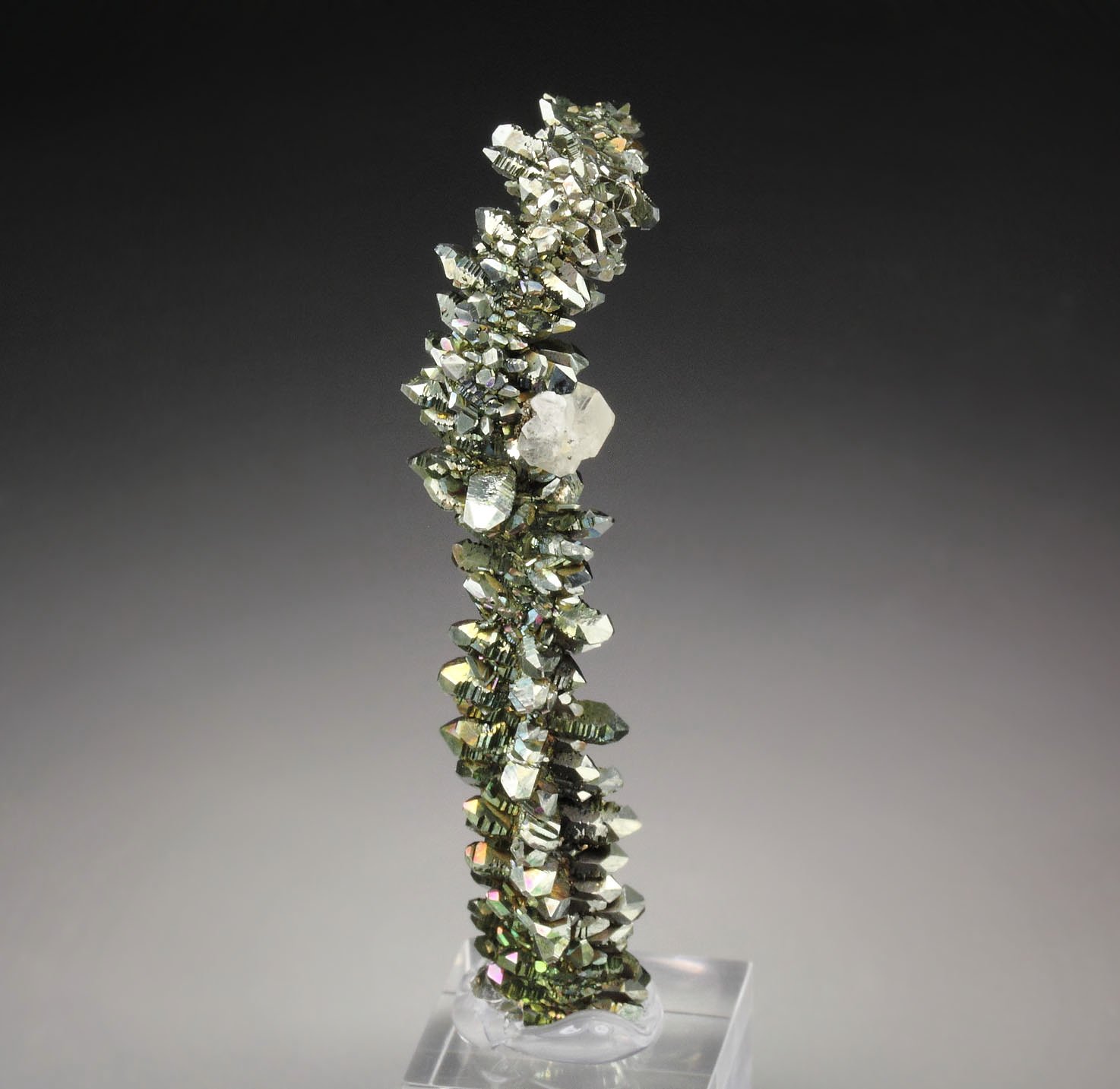 bent MARCASITE stalactite, CALCITE