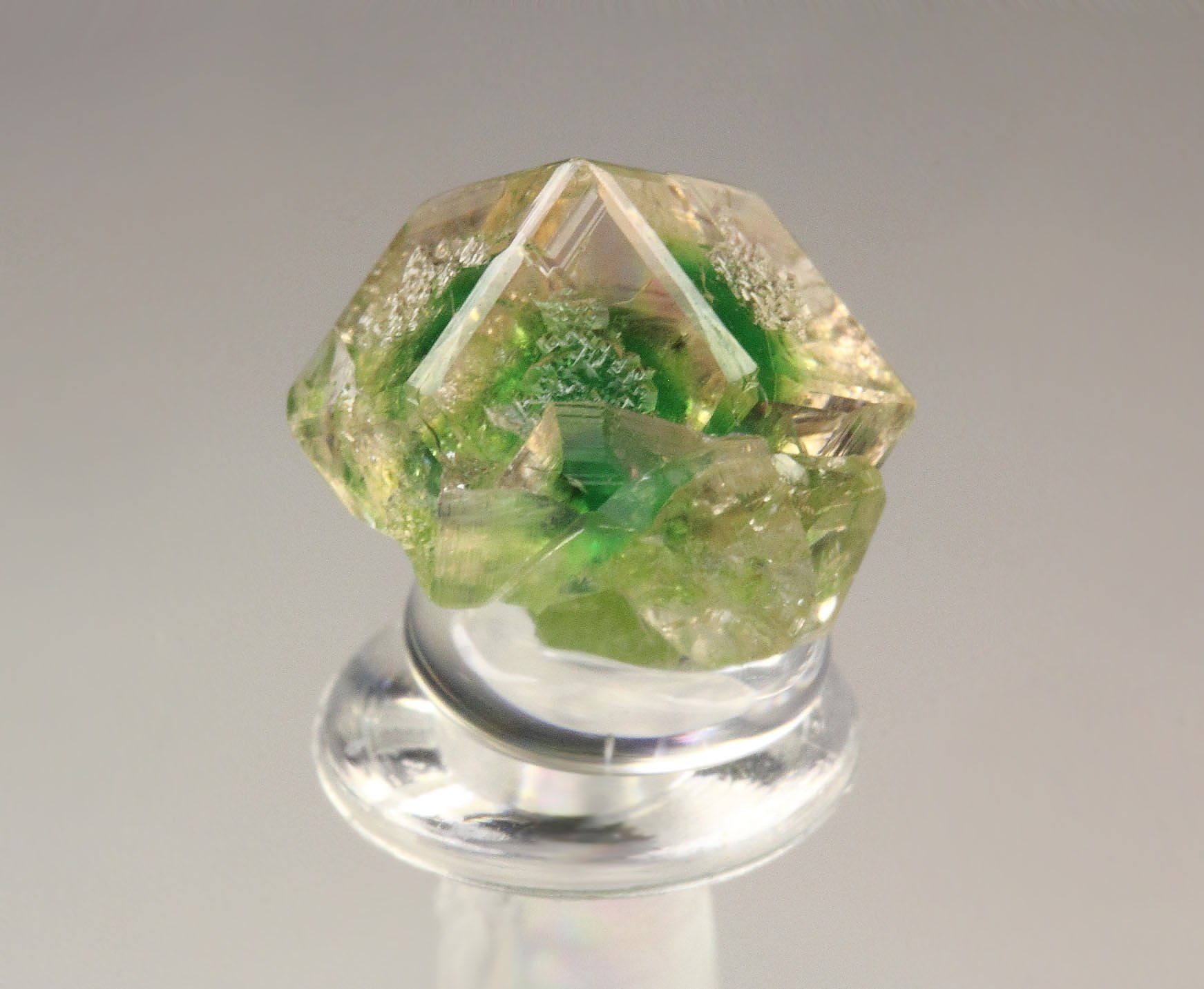 gem GARNET var. GROSSULAR with GREEN CHROMIAN PHANTOM