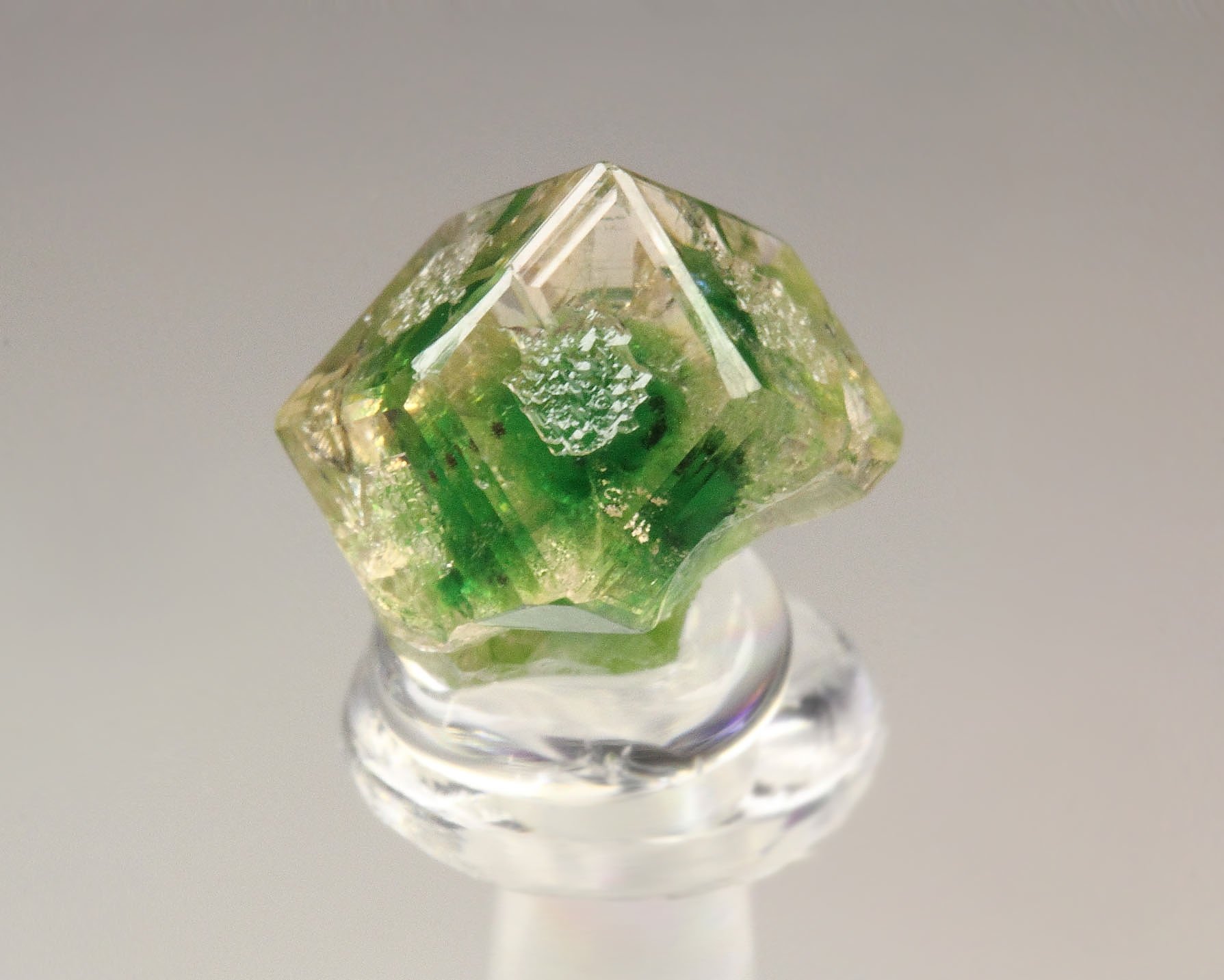 gem GARNET var. GROSSULAR with GREEN CHROMIAN PHANTOM