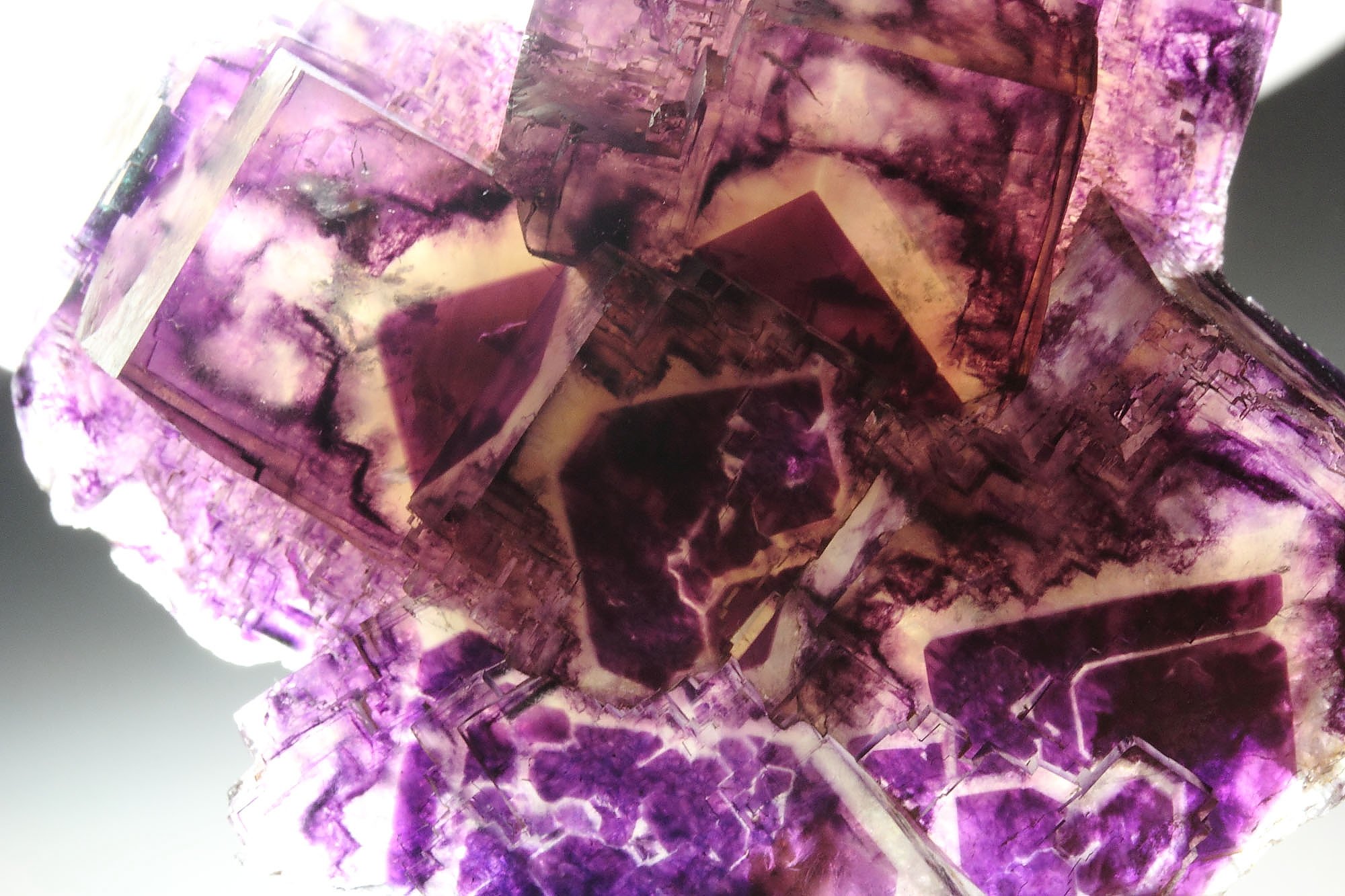 FLUORITE with purple PHANTOMS